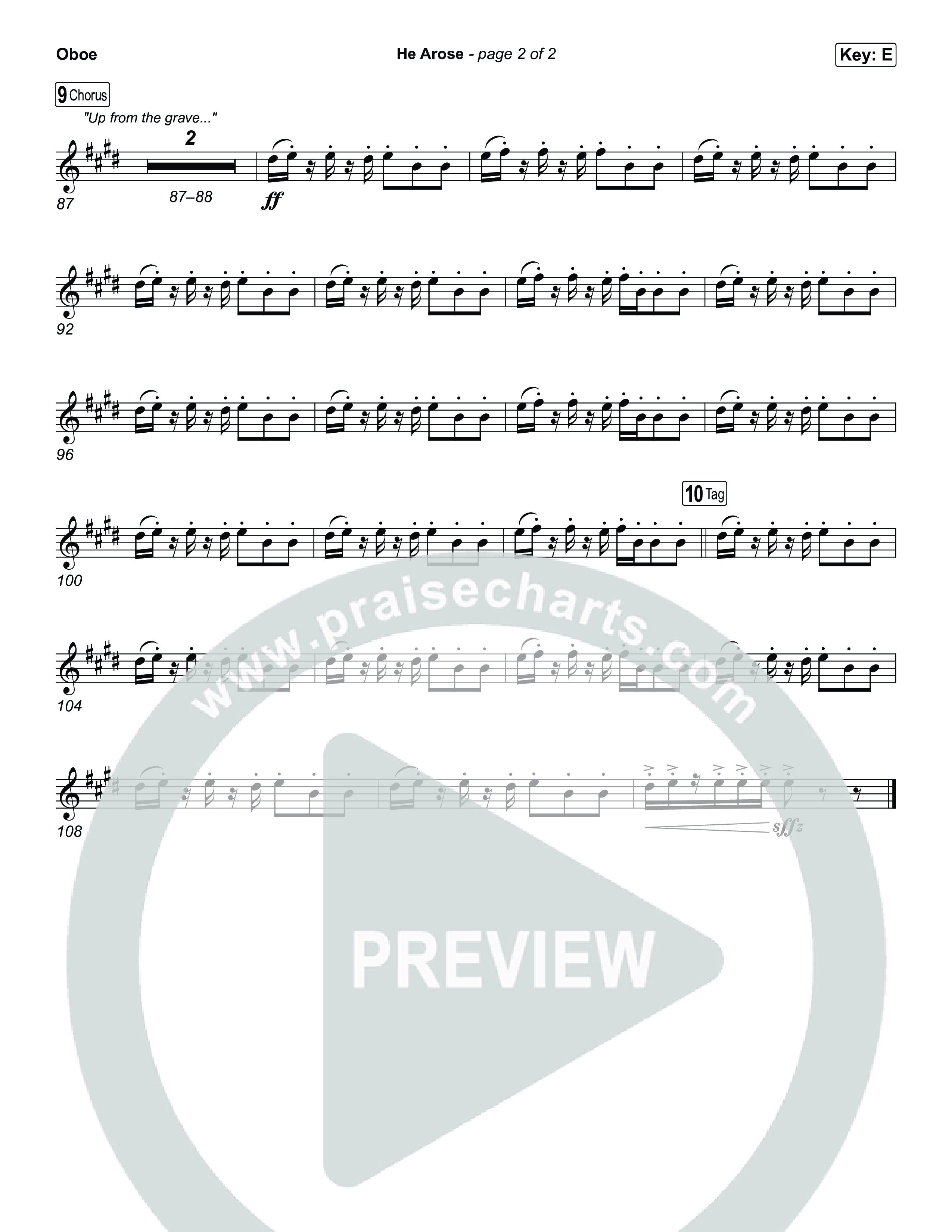 He Arose Oboe (Tommee Profitt / Phil Wickham)