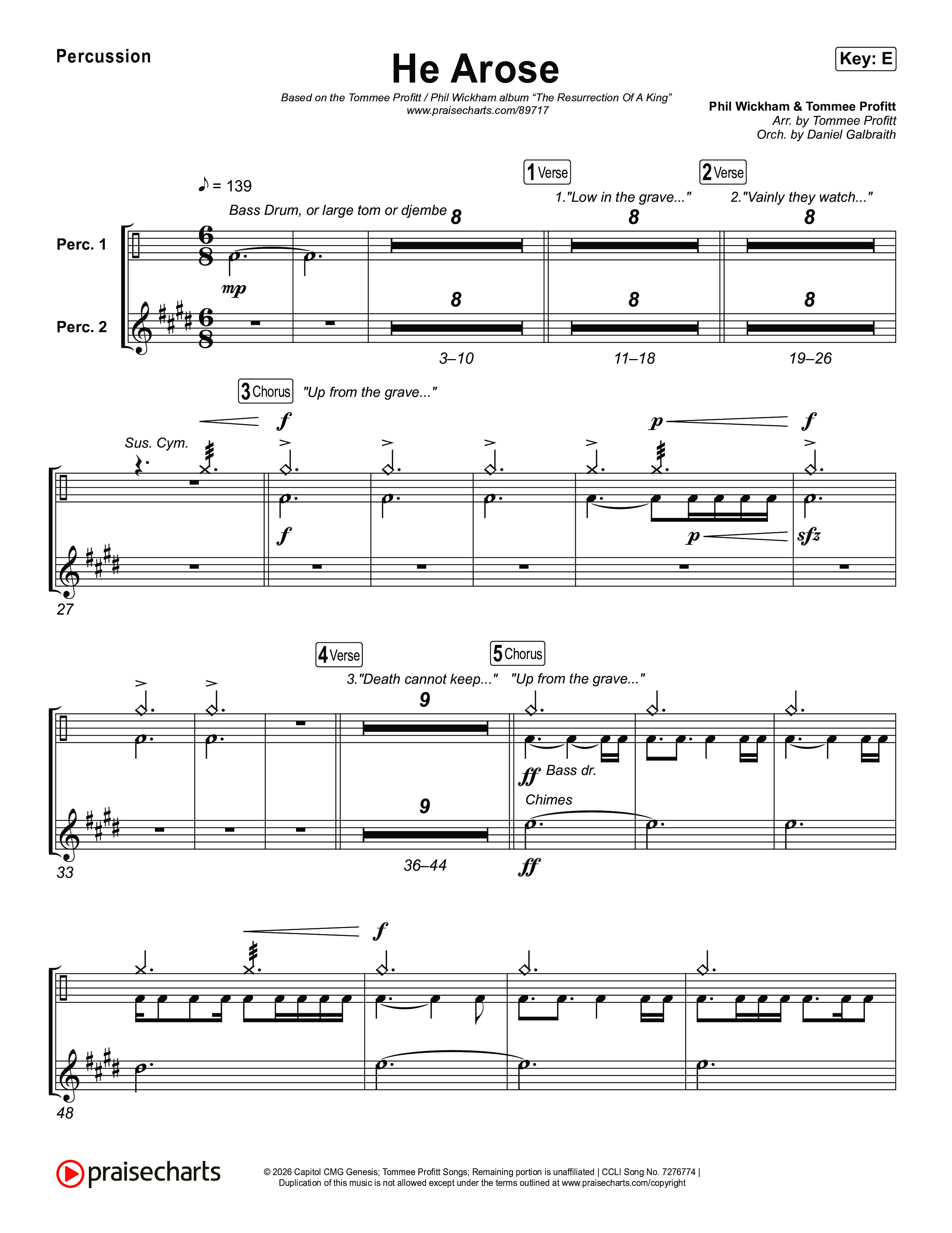 He Arose Percussion (Tommee Profitt / Phil Wickham)