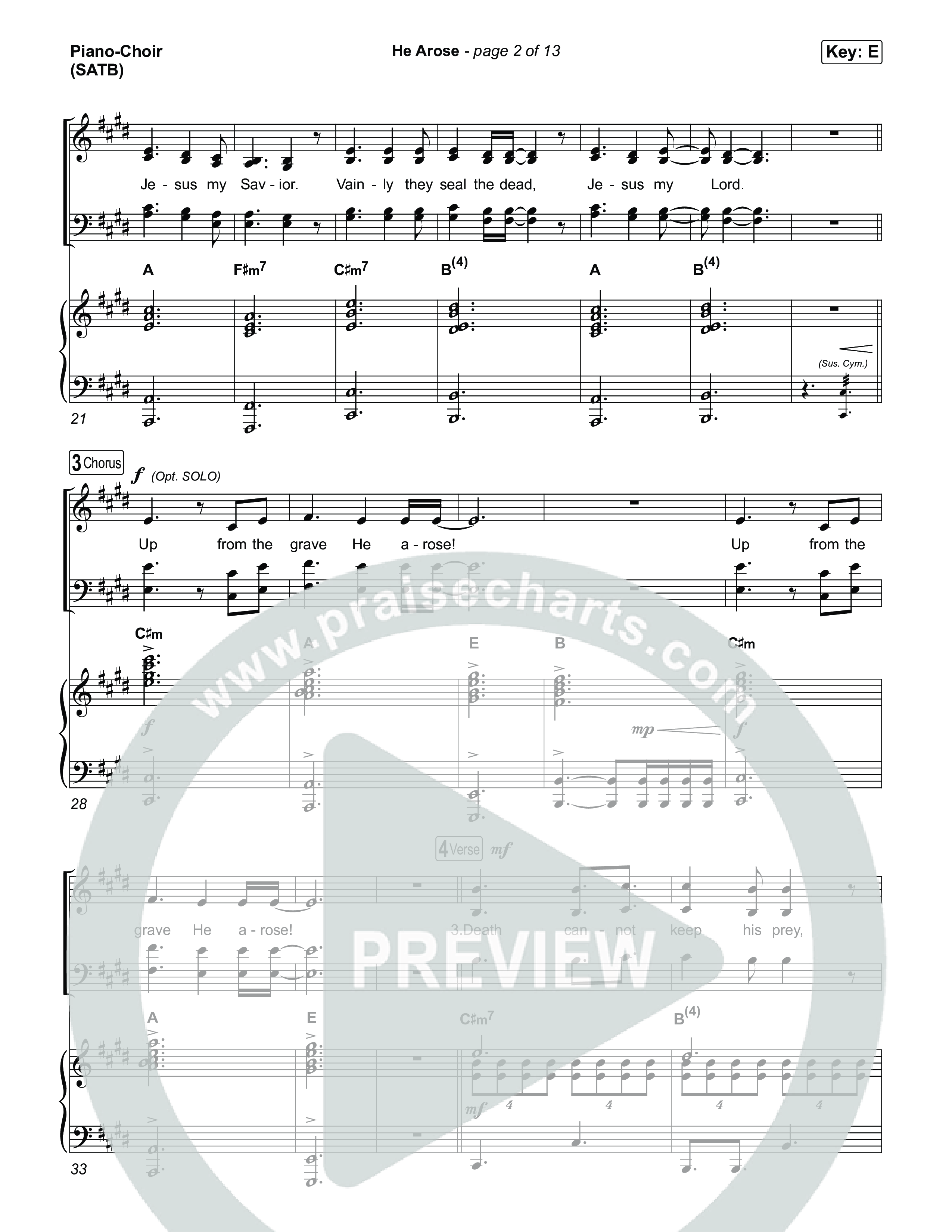 He Arose Piano/Vocal (SATB) (Tommee Profitt / Phil Wickham)