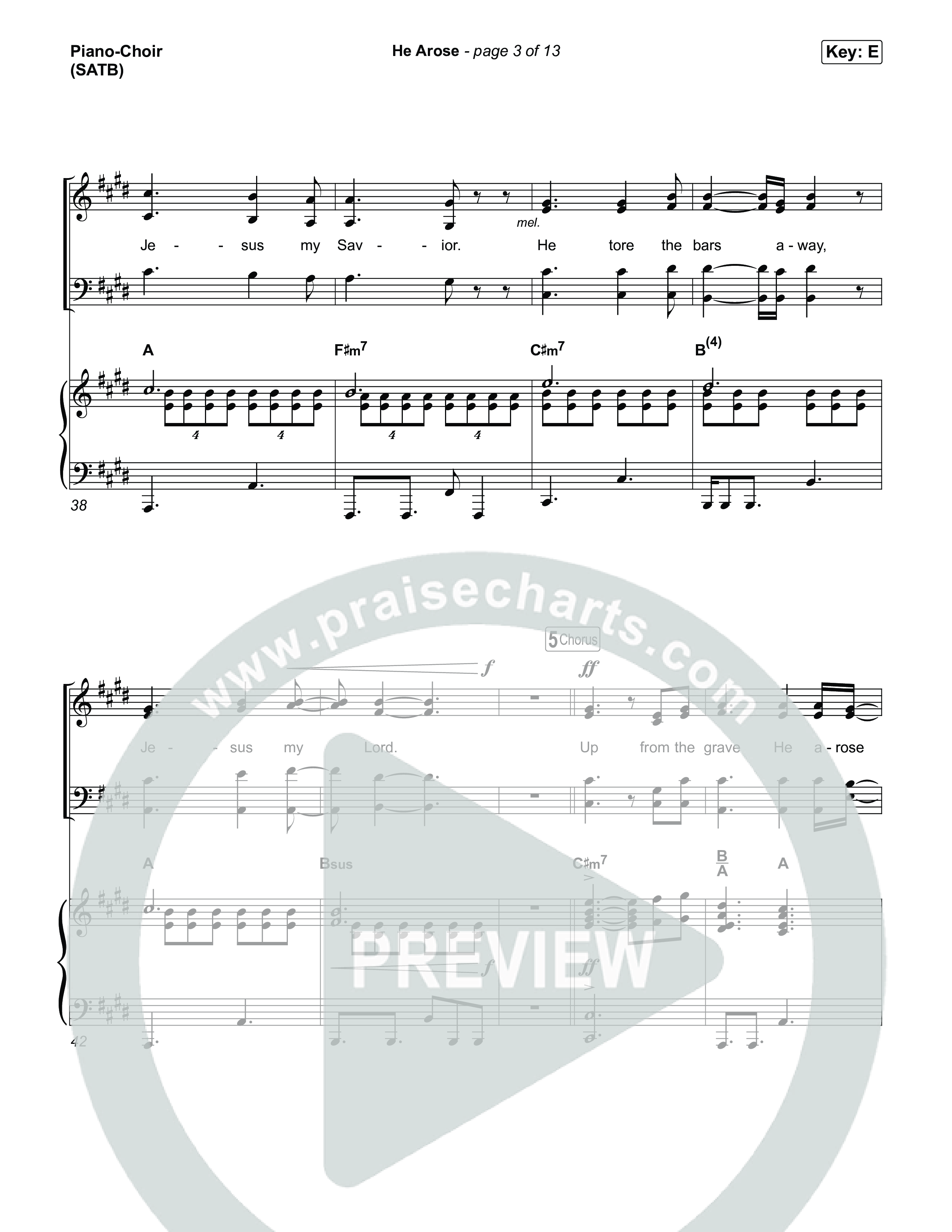 He Arose Piano/Vocal (SATB) (Tommee Profitt / Phil Wickham)