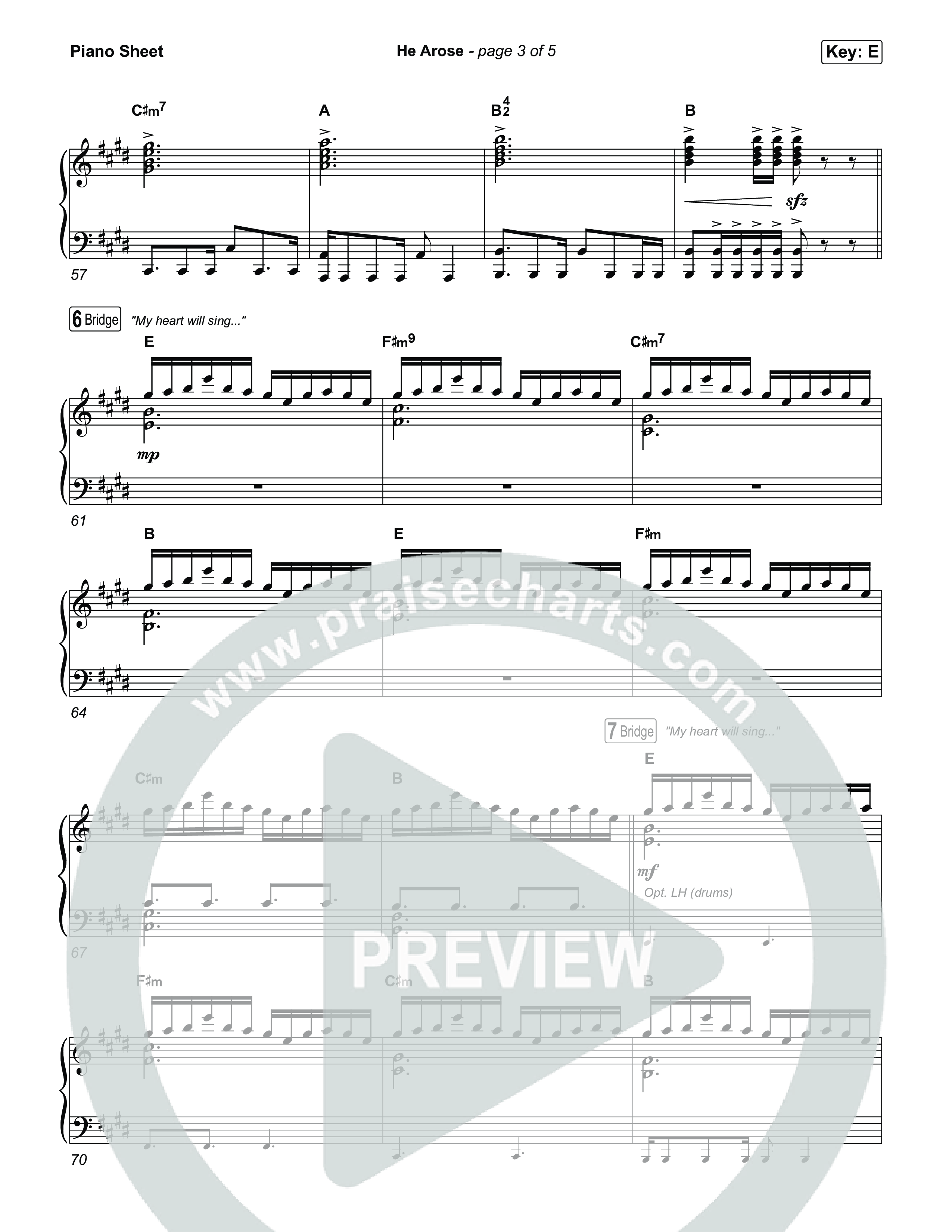 He Arose Piano Sheet (Tommee Profitt / Phil Wickham)