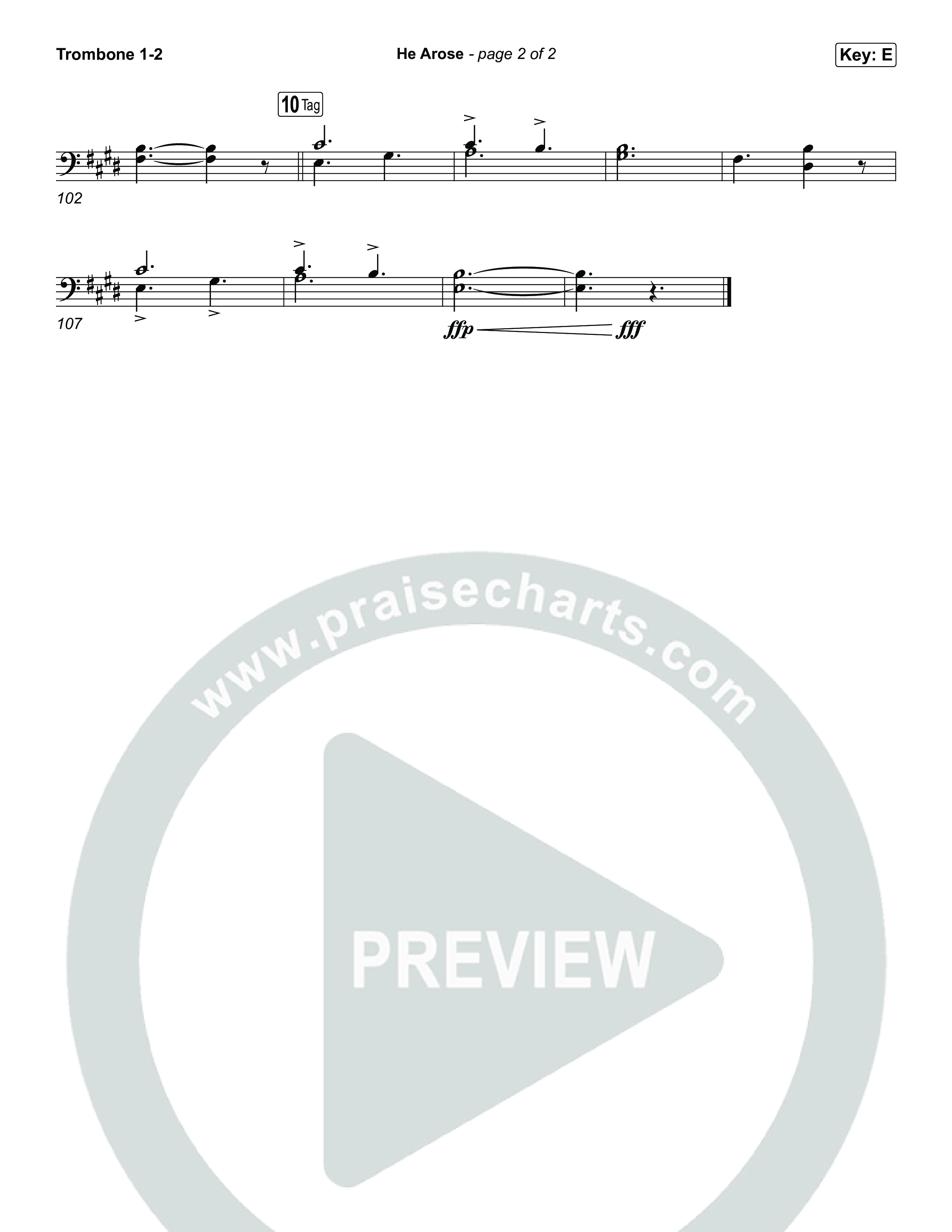 He Arose Trombone 1/2 (Tommee Profitt / Phil Wickham)