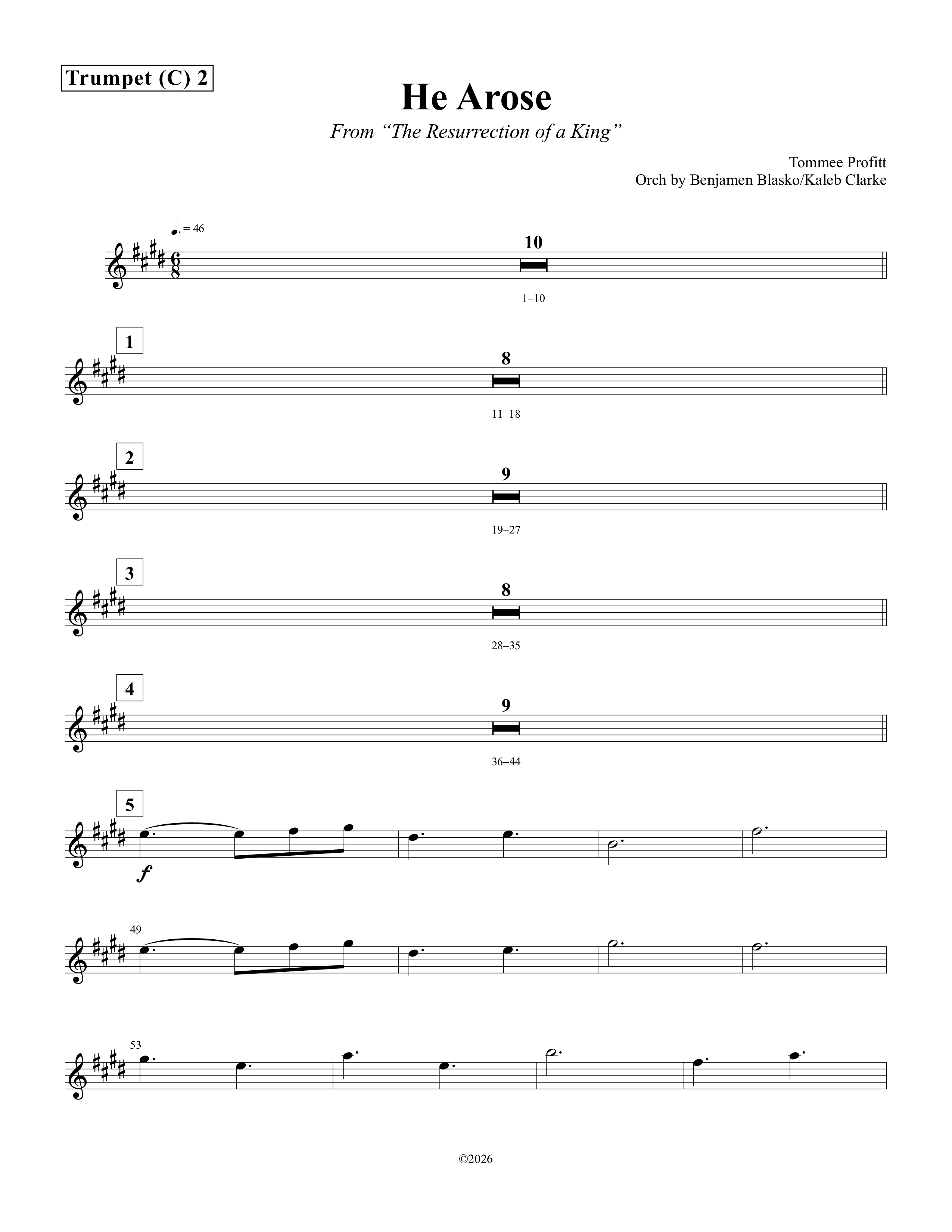 He Arose Trumpet 2 (Tommee Profitt / Phil Wickham)