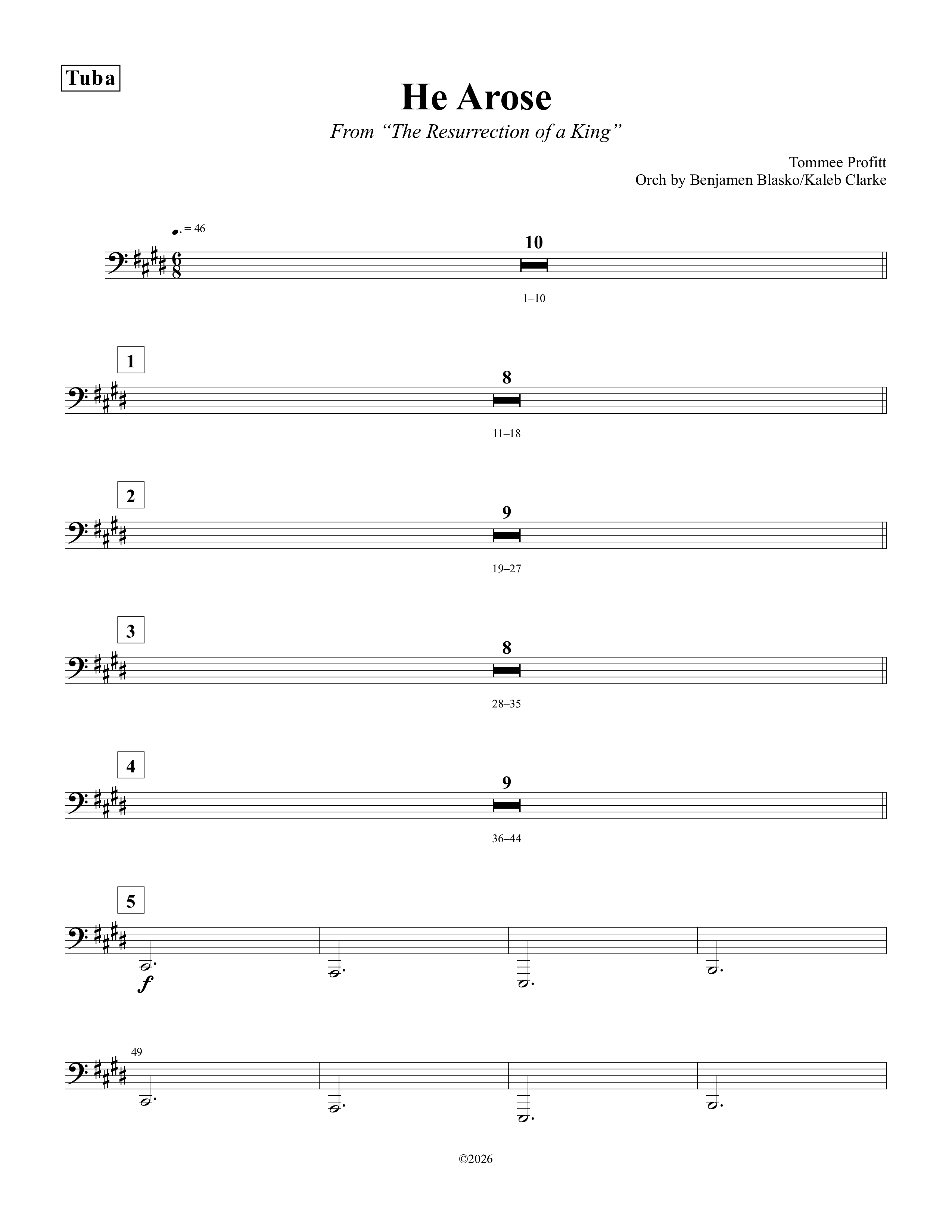 He Arose Tuba (Tommee Profitt / Phil Wickham)