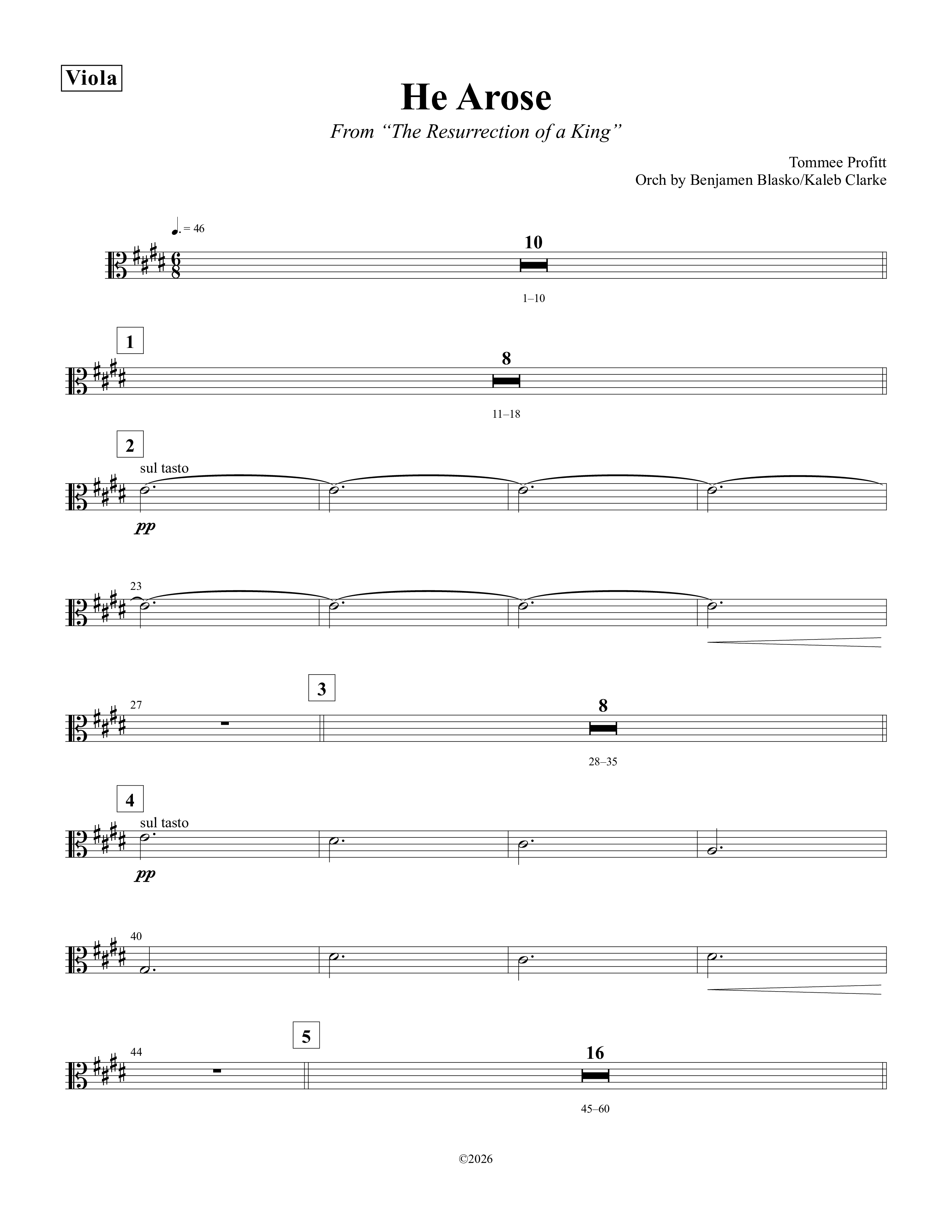 He Arose Viola (Tommee Profitt / Phil Wickham)