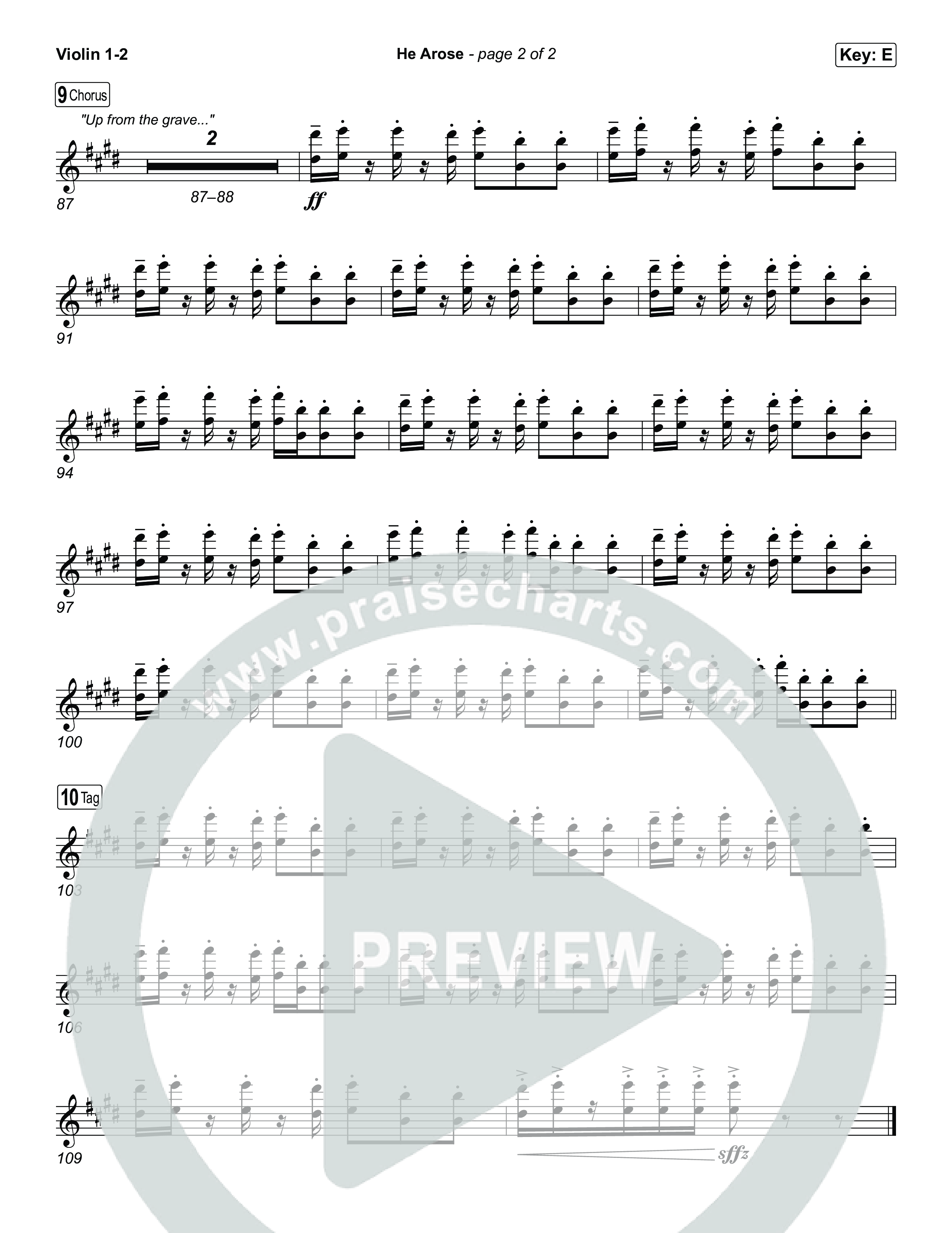 He Arose Violin 1,2 (Tommee Profitt / Phil Wickham)