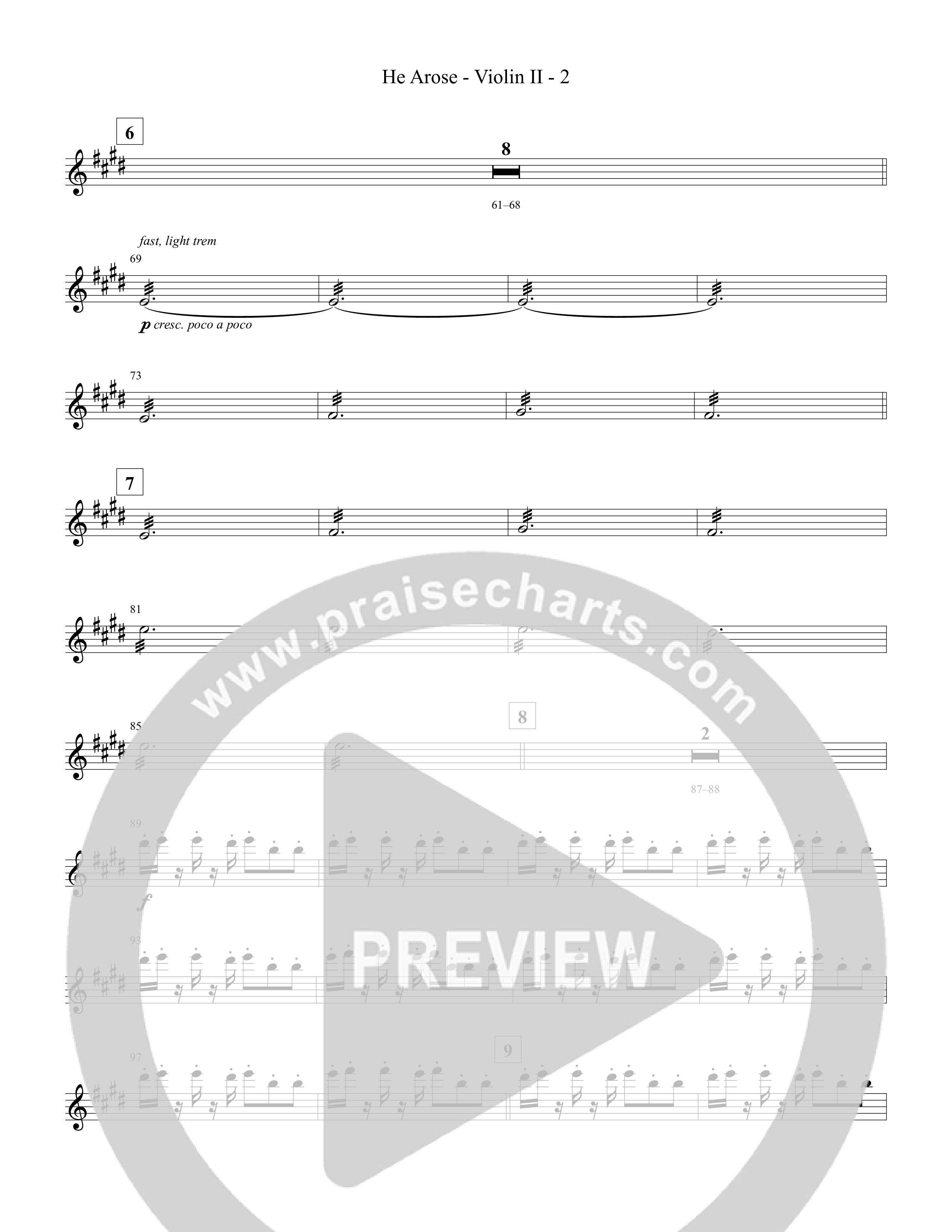 He Arose Violin 2 (Tommee Profitt / Phil Wickham)