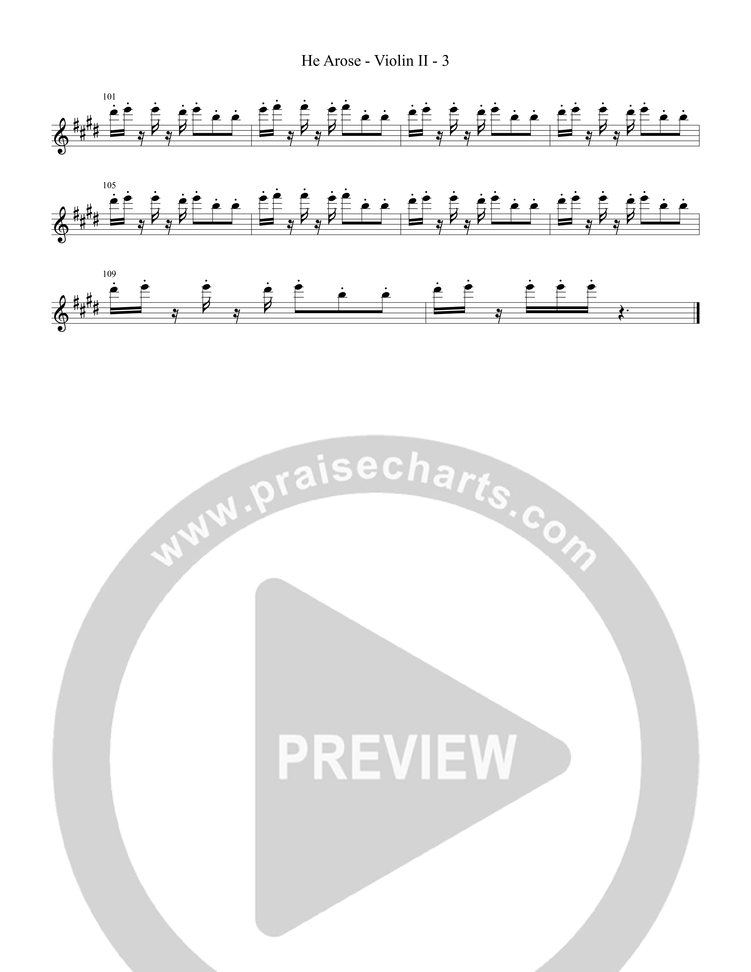 He Arose Violin 2 (Tommee Profitt / Phil Wickham)