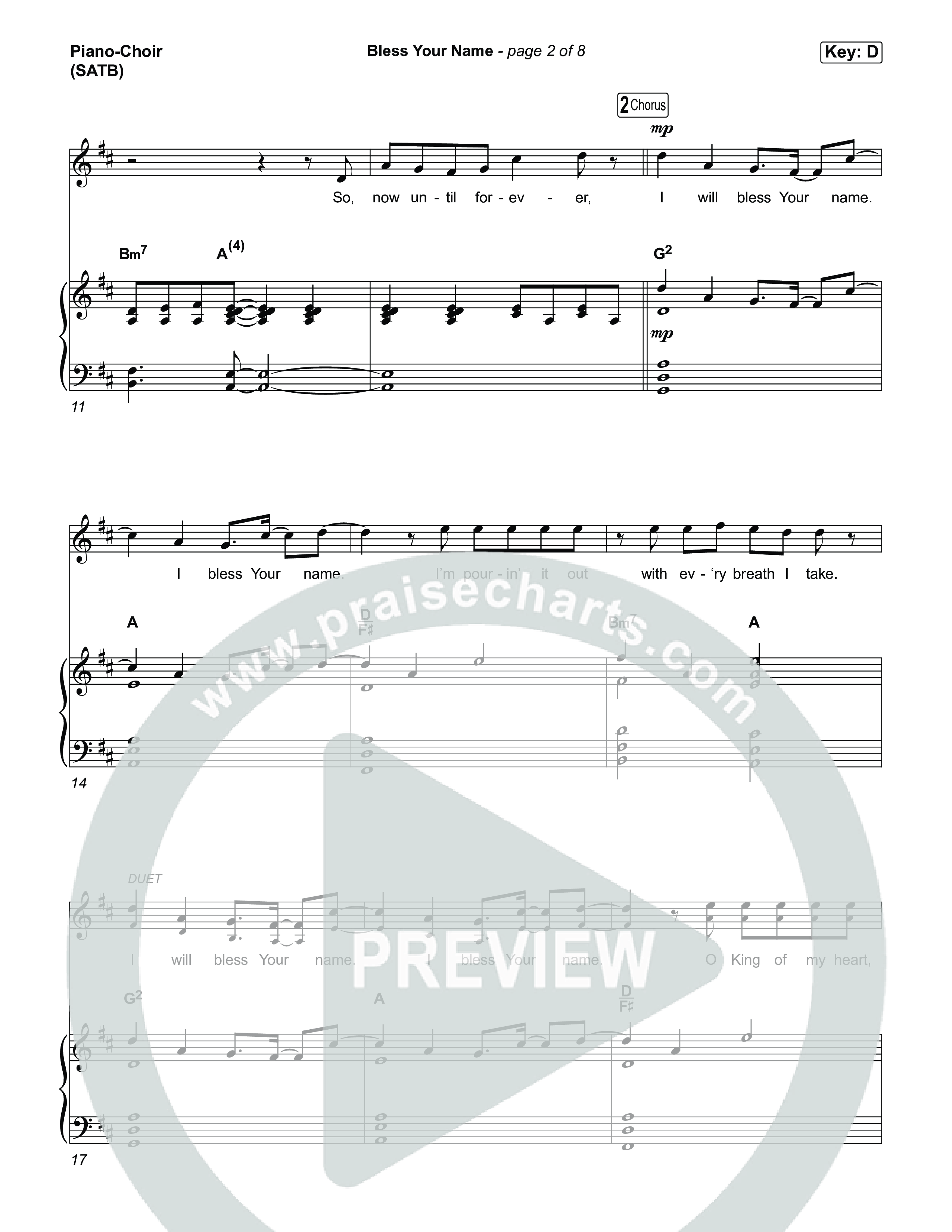 Bless Your Name Piano/Vocal Pack (Tauren Wells)