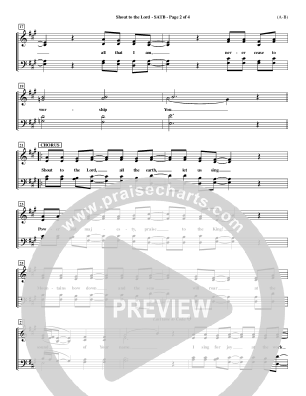 Shout To The Lord Choir Vocals (SATB) (Darlene Zschech)