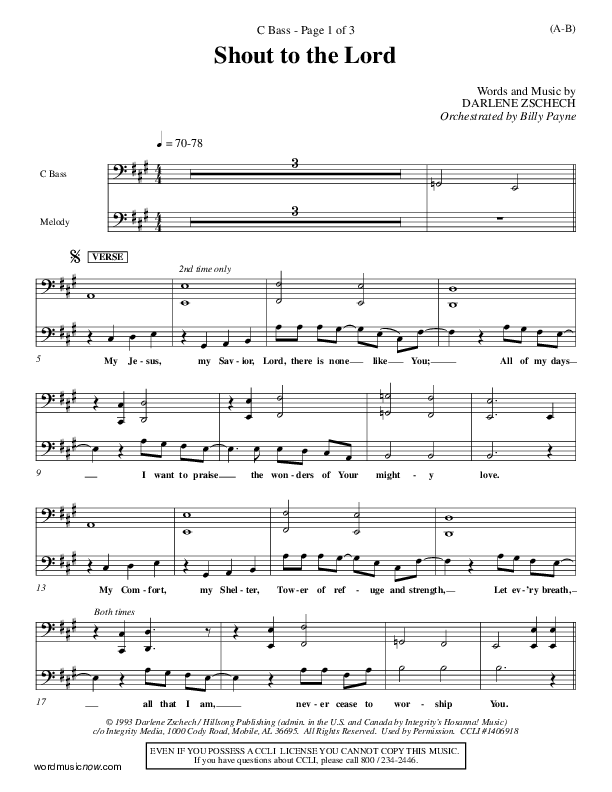 Shout To The Lord Sheet Music PDF (Hillsong Worship) - PraiseCharts