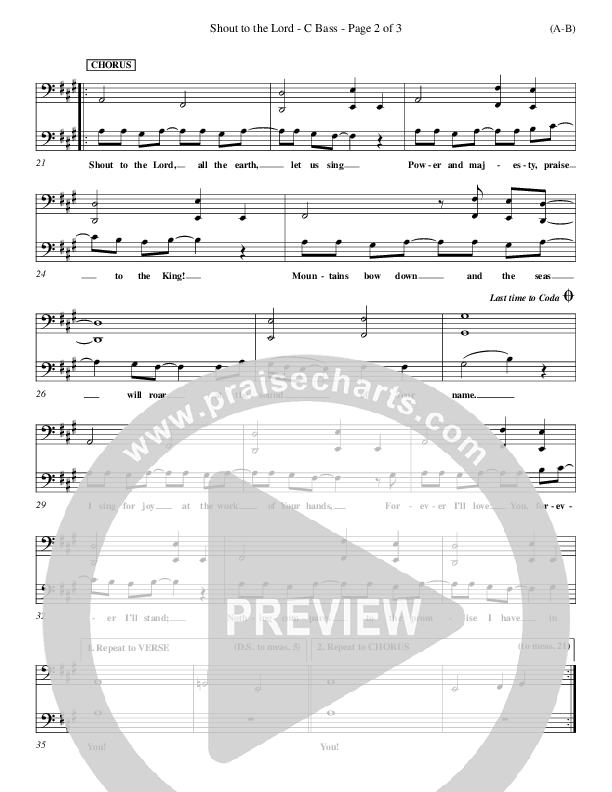 Shout To The Lord Double Bass (Darlene Zschech)