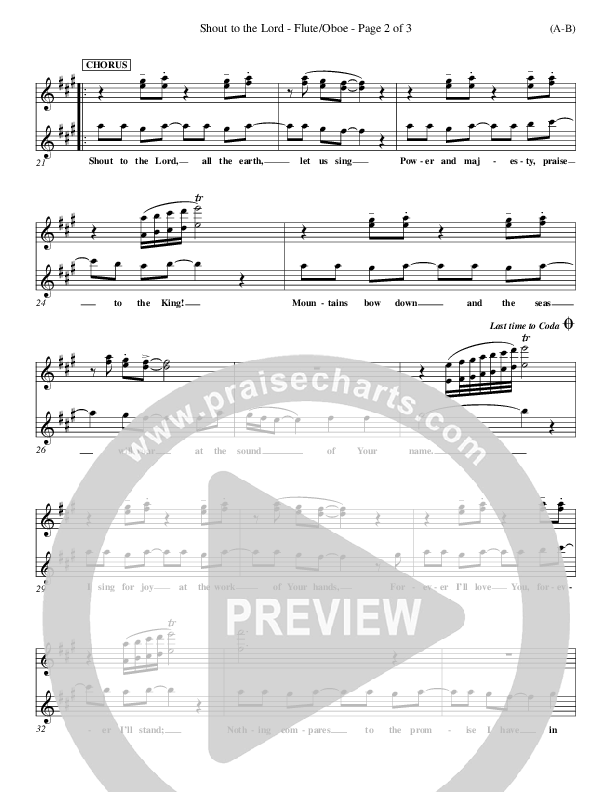 Shout To The Lord Flute/Oboe (Darlene Zschech)