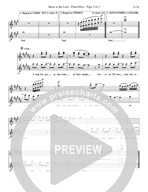 Shout To The Lord Flute/Oboe (Darlene Zschech)