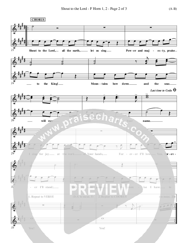 Shout To The Lord French Horn (Darlene Zschech)