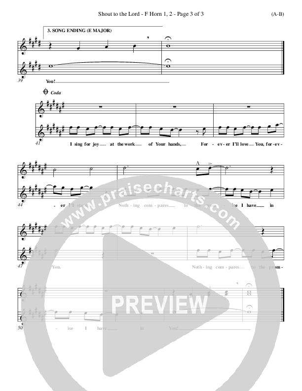 Shout To The Lord French Horn (Darlene Zschech)