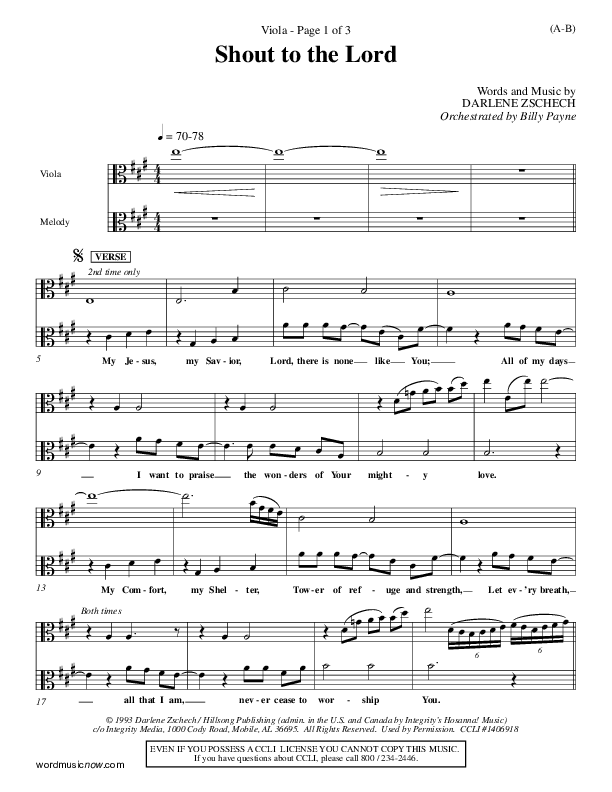 Shout To The Lord Sheet Music PDF (Hillsong Worship) - PraiseCharts