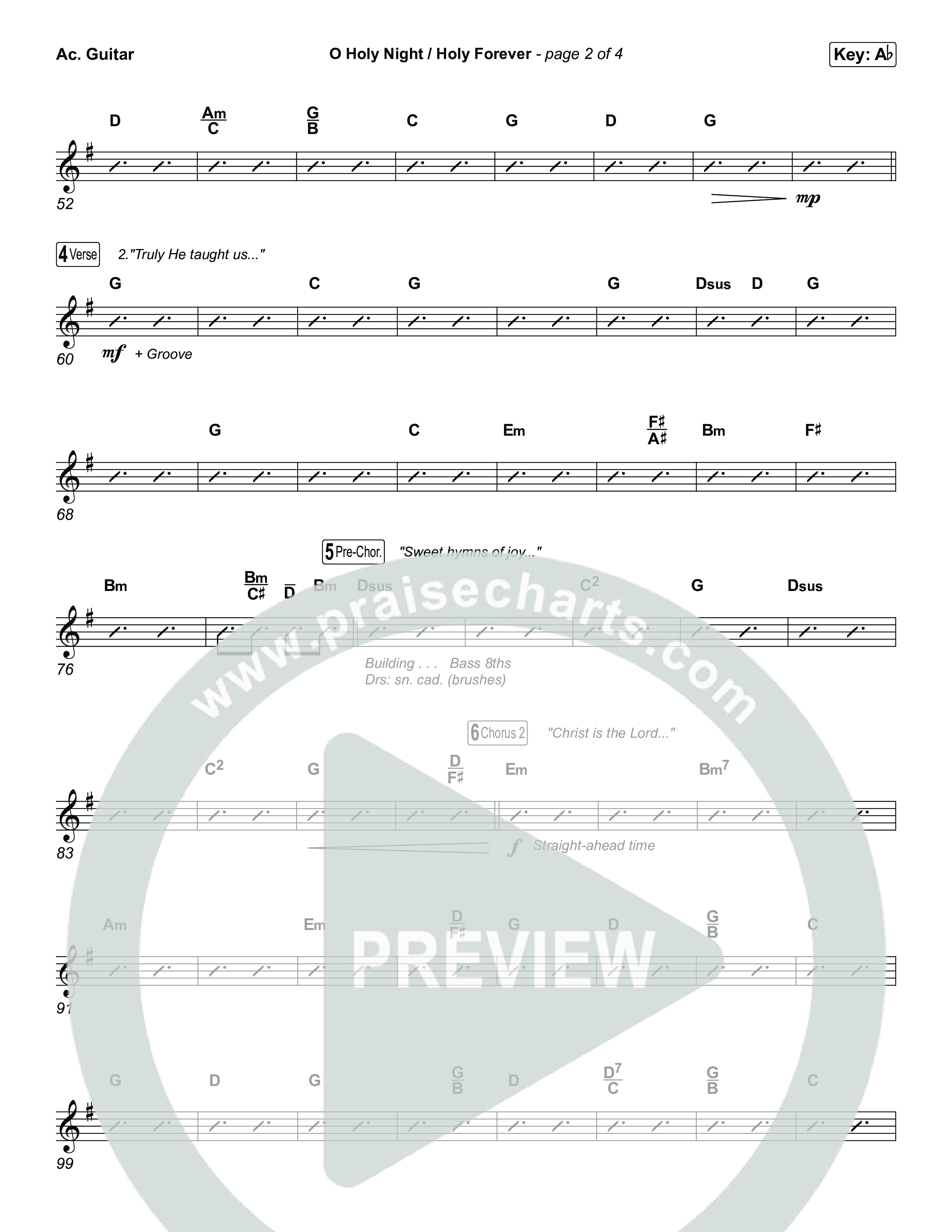 O Holy Night / Holy Forever (Choral Anthem SATB) Acoustic Guitar (Bethel Music / Garett & Kate / Arr. Luke Gambill)