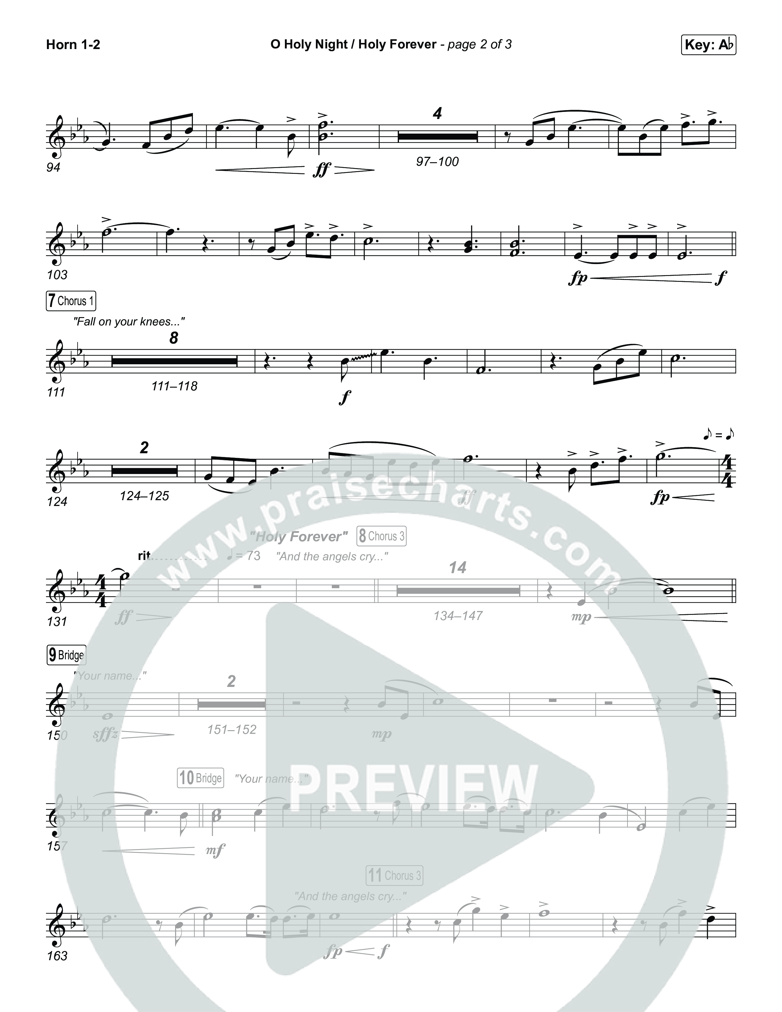 O Holy Night / Holy Forever (Choral Anthem SATB) Brass Pack (Bethel Music / Garett & Kate / Arr. Luke Gambill)