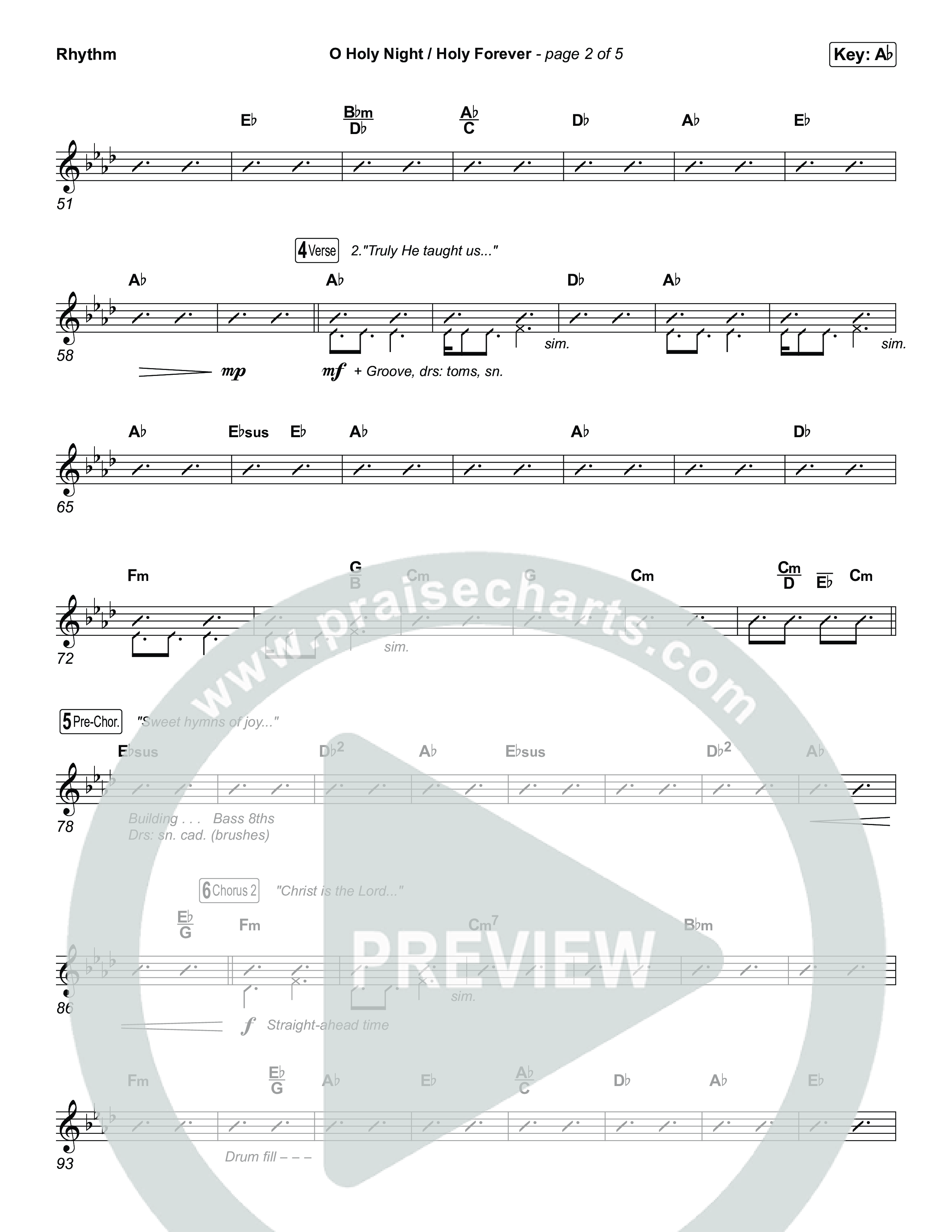 O Holy Night / Holy Forever (Choral Anthem SATB) Rhythm Pack (Bethel Music / Garett & Kate / Arr. Luke Gambill)