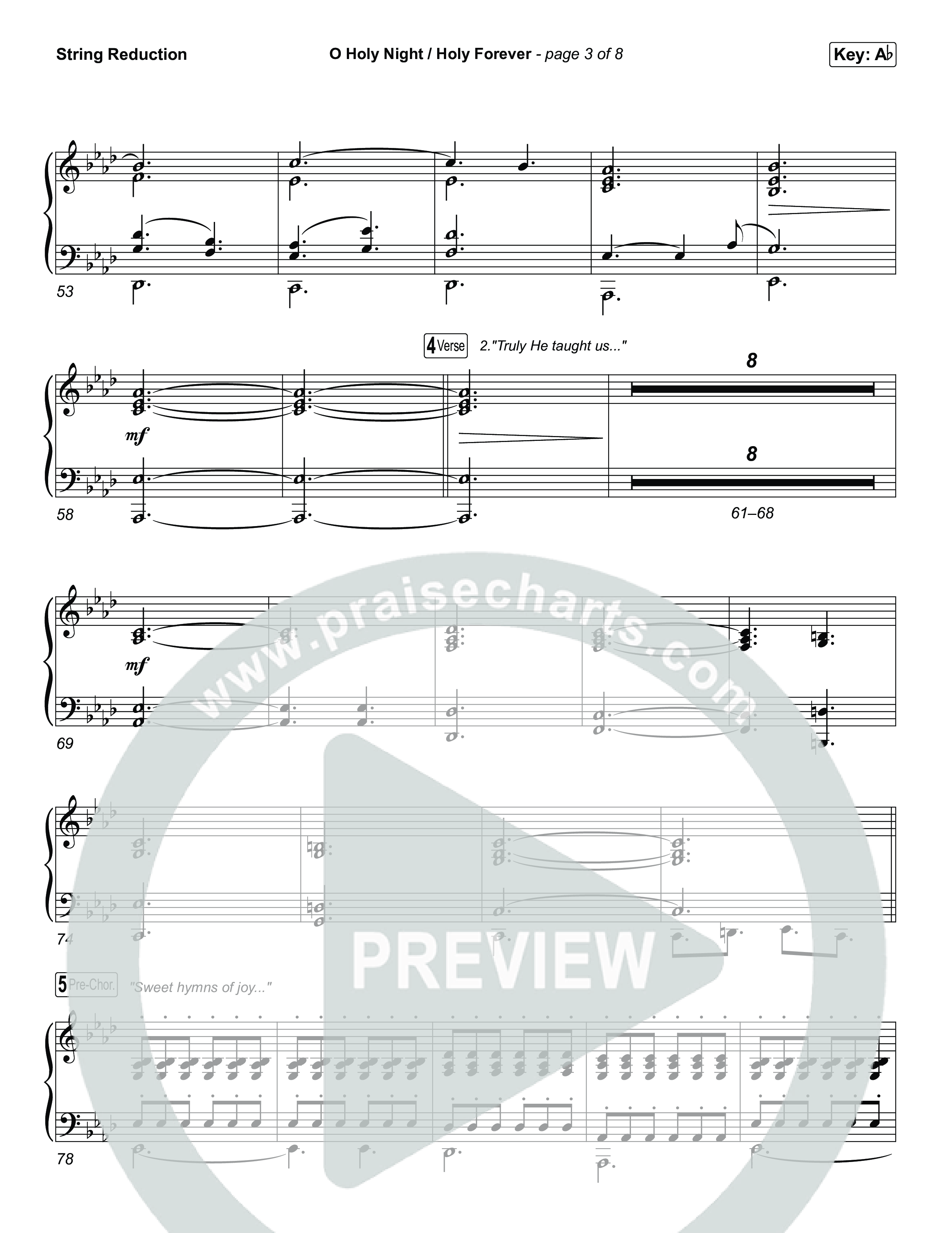 O Holy Night / Holy Forever (Choral Anthem SATB) String Reduction (Bethel Music / Garett & Kate / Arr. Luke Gambill)