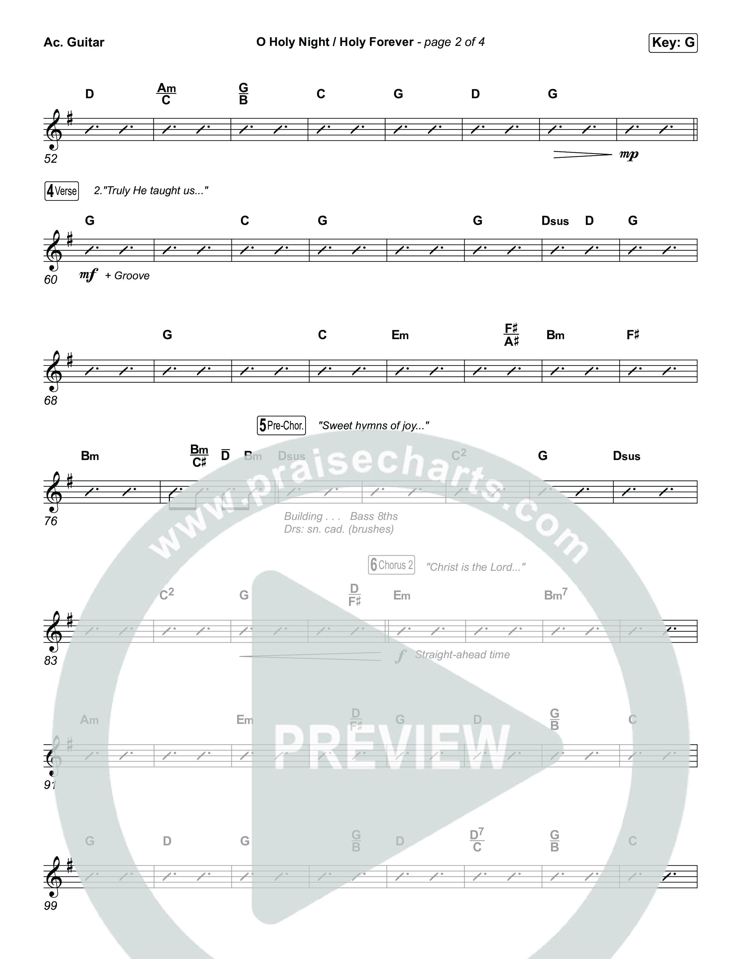 O Holy Night / Holy Forever (Worship Choir/SAB) Acoustic Guitar (Bethel Music / Garett & Kate / Arr. Luke Gambill)