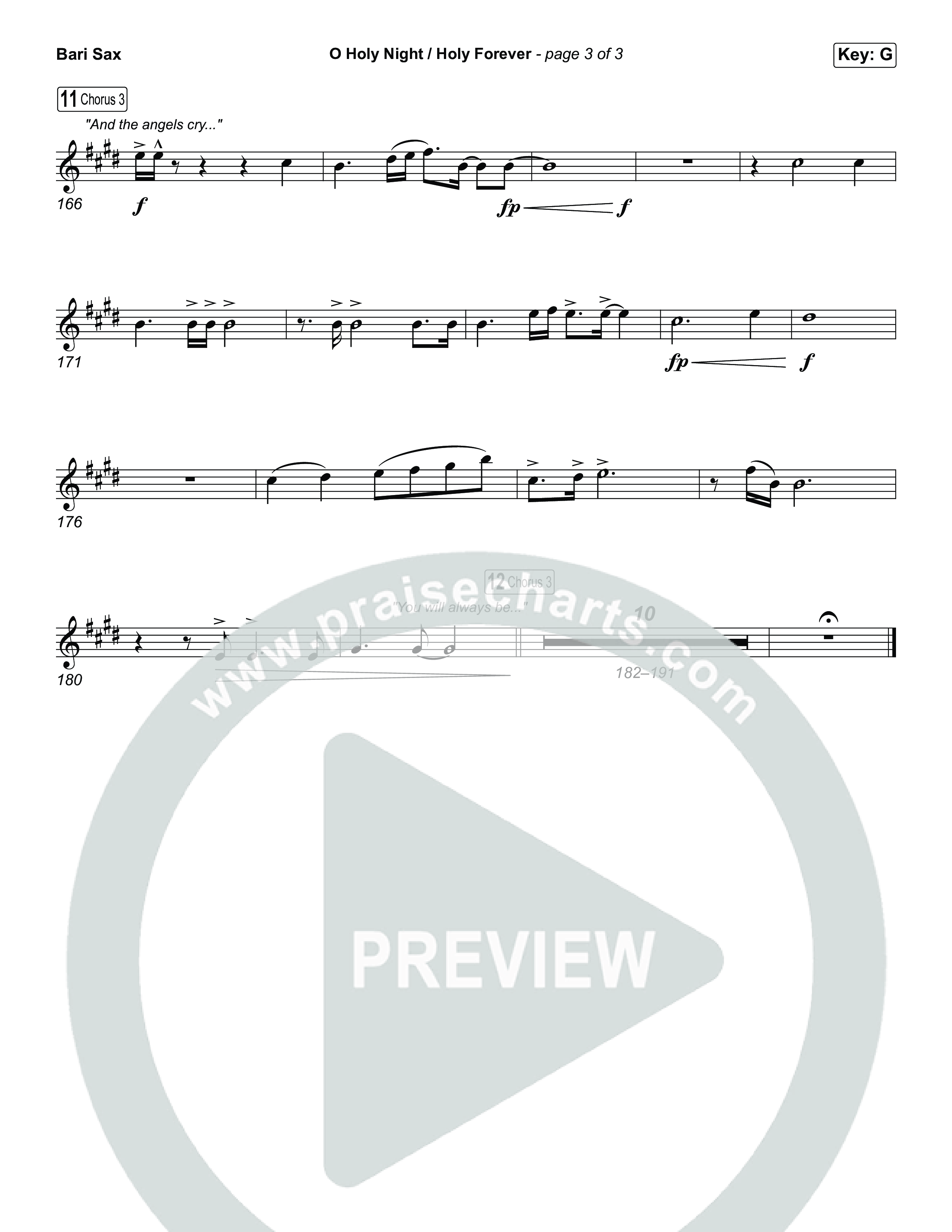 O Holy Night / Holy Forever (Worship Choir/SAB) Bari Sax (Bethel Music / Garett & Kate / Arr. Luke Gambill)