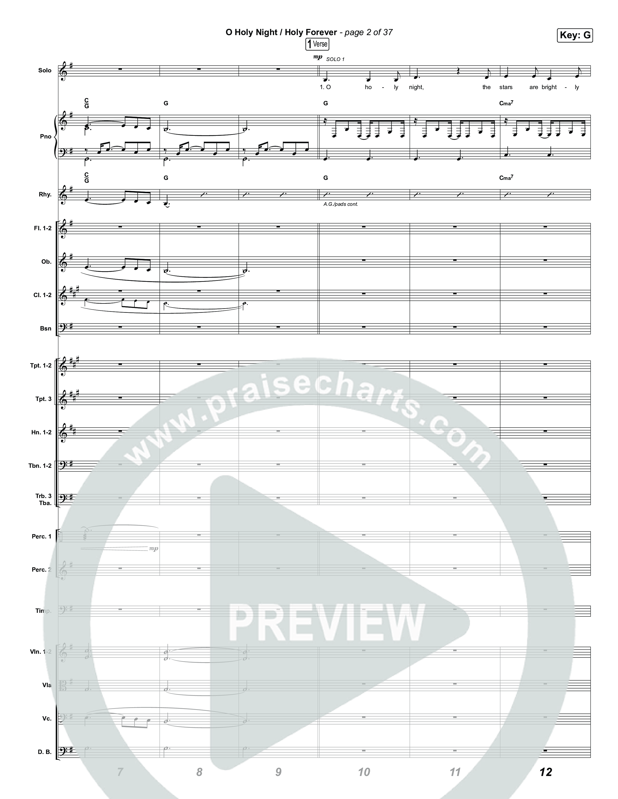 O Holy Night / Holy Forever (Worship Choir/SAB) Orchestration (No Vocals) (Bethel Music / Garett & Kate / Arr. Luke Gambill)