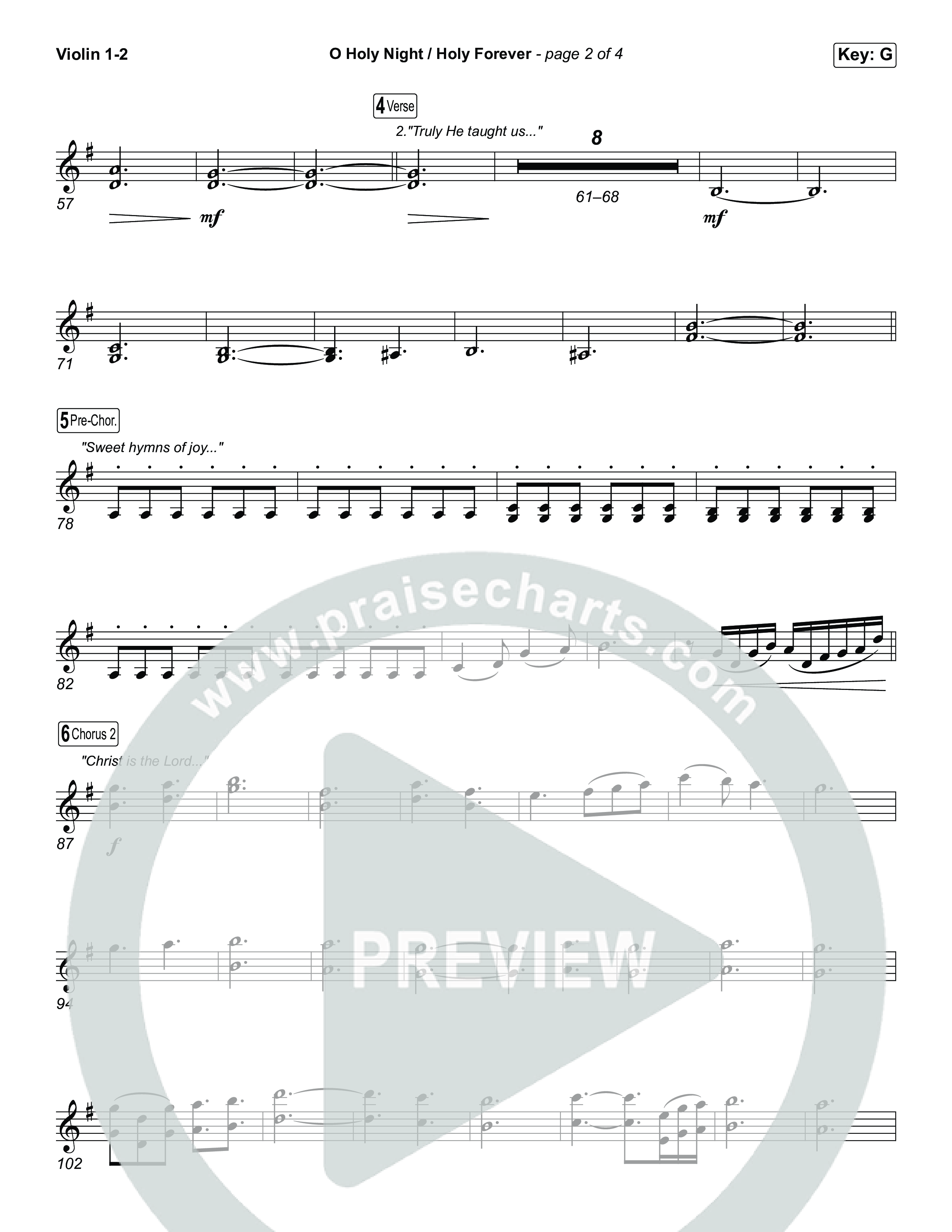 O Holy Night / Holy Forever (Worship Choir/SAB) String Pack (Bethel Music / Garett & Kate / Arr. Luke Gambill)