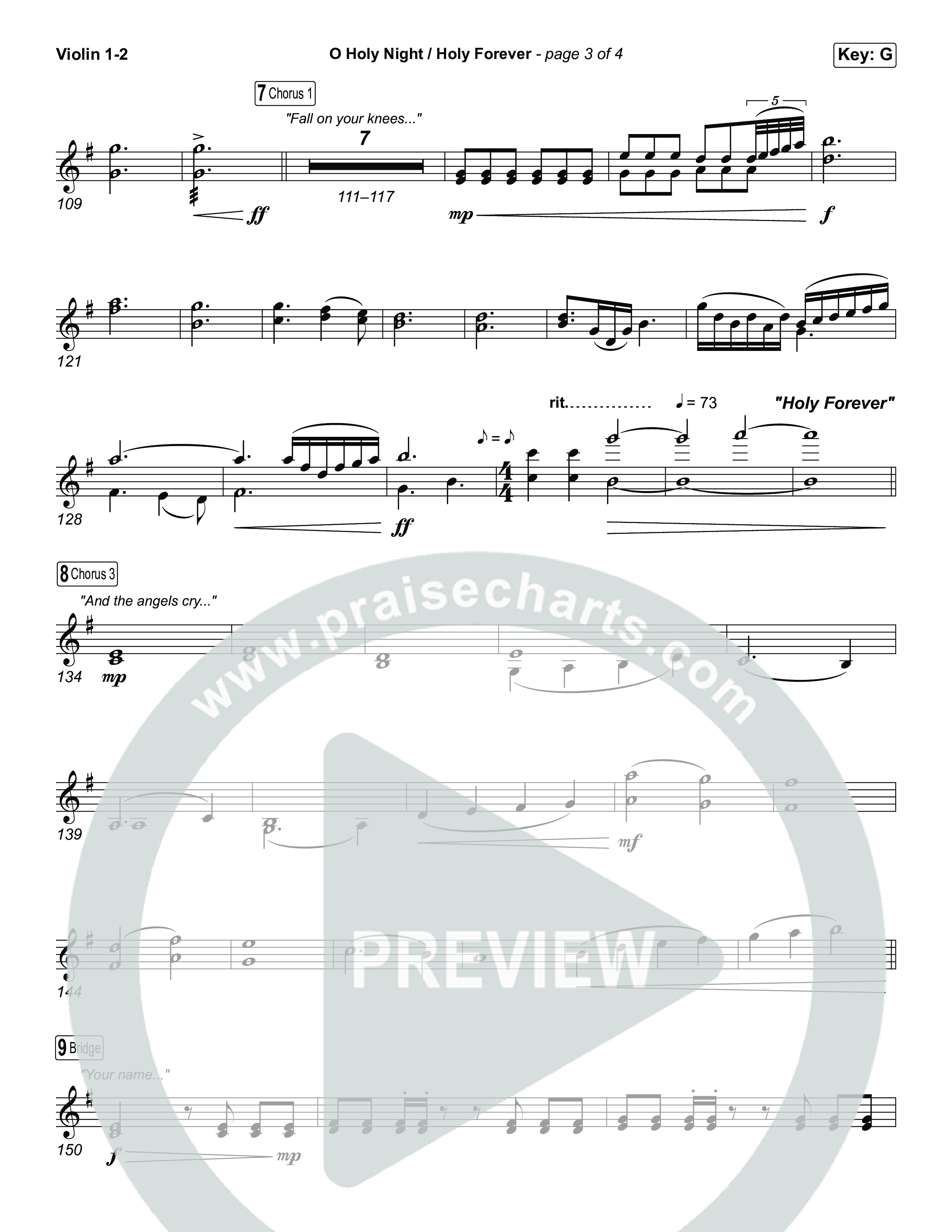 O Holy Night / Holy Forever (Worship Choir/SAB) String Pack (Bethel Music / Garett & Kate / Arr. Luke Gambill)