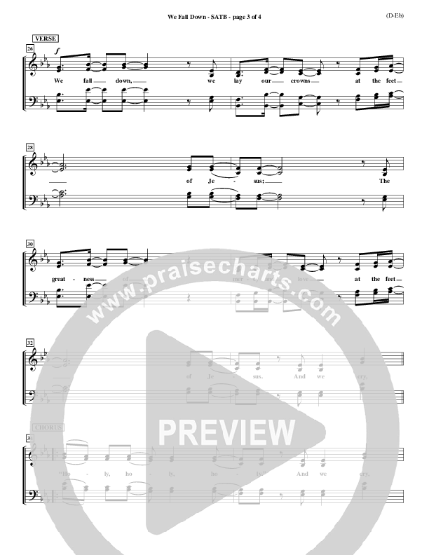 We Fall Down Choir Sheet (SATB) (Chris Tomlin)