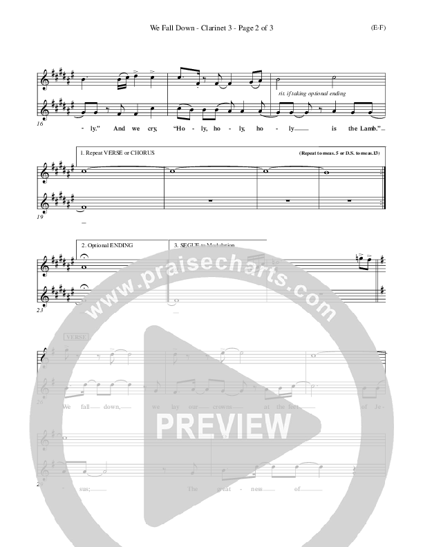 We Fall Down Clarinet 3 (Chris Tomlin)