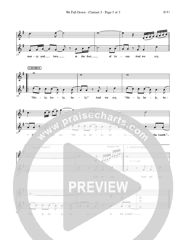 We Fall Down Clarinet 3 (Chris Tomlin)