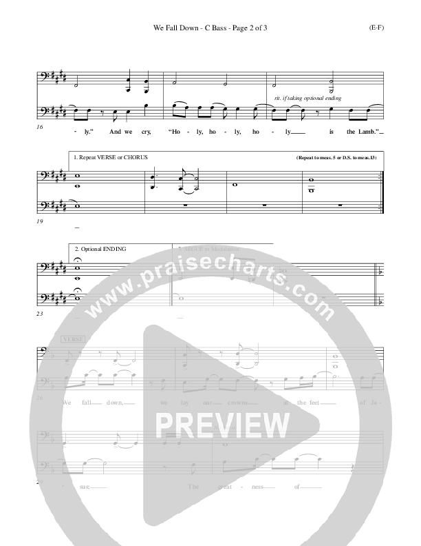 We Fall Down Contrabass (Chris Tomlin)