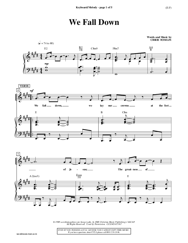 We Fall Down Orchestration (Chris Tomlin)