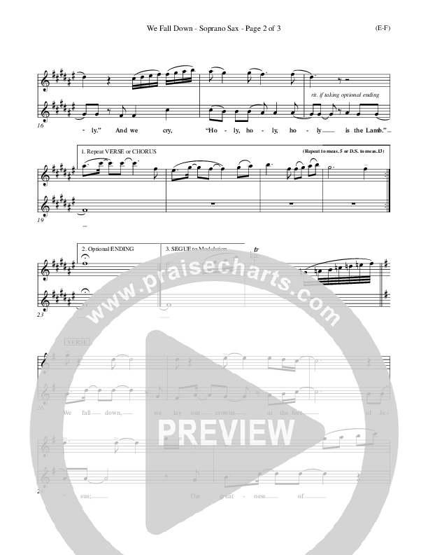 We Fall Down Soprano Sax (Chris Tomlin)