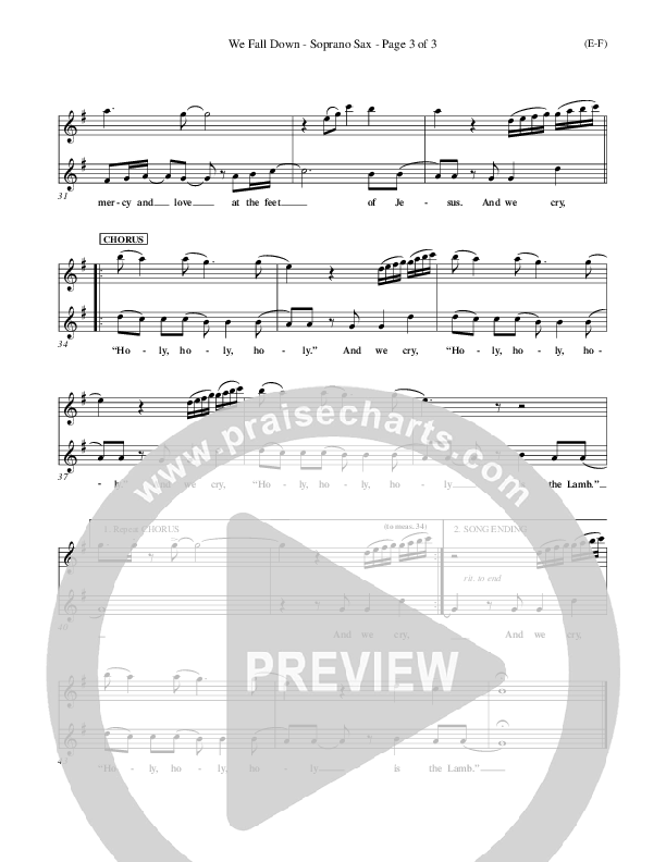 We Fall Down Soprano Sax (Chris Tomlin)