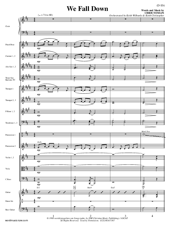 We Fall Down Violin 1/2 (Chris Tomlin)