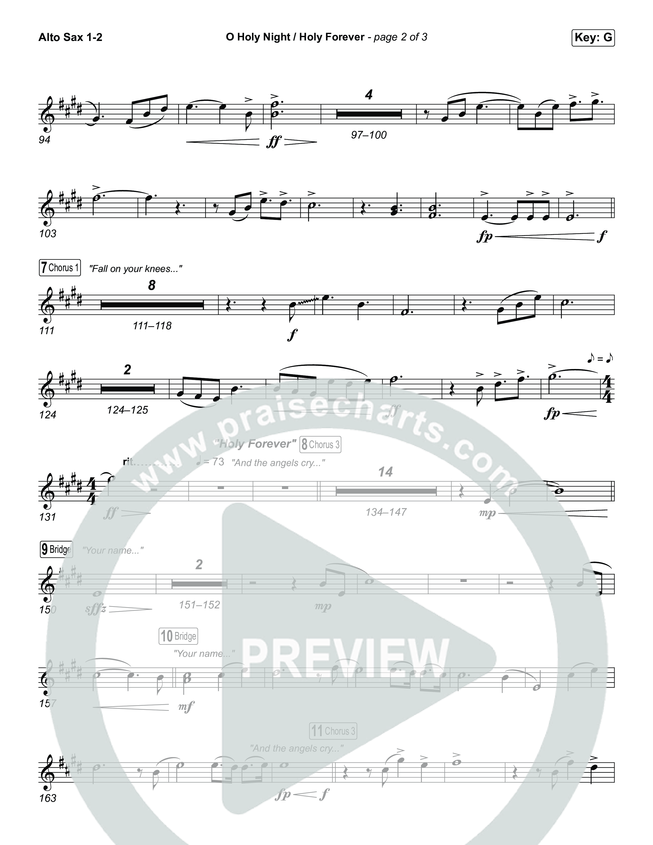 O Holy Night / Holy Forever (Unison/2-Part) Sax Pack (Bethel Music / Garett & Kate / Arr. Luke Gambill)