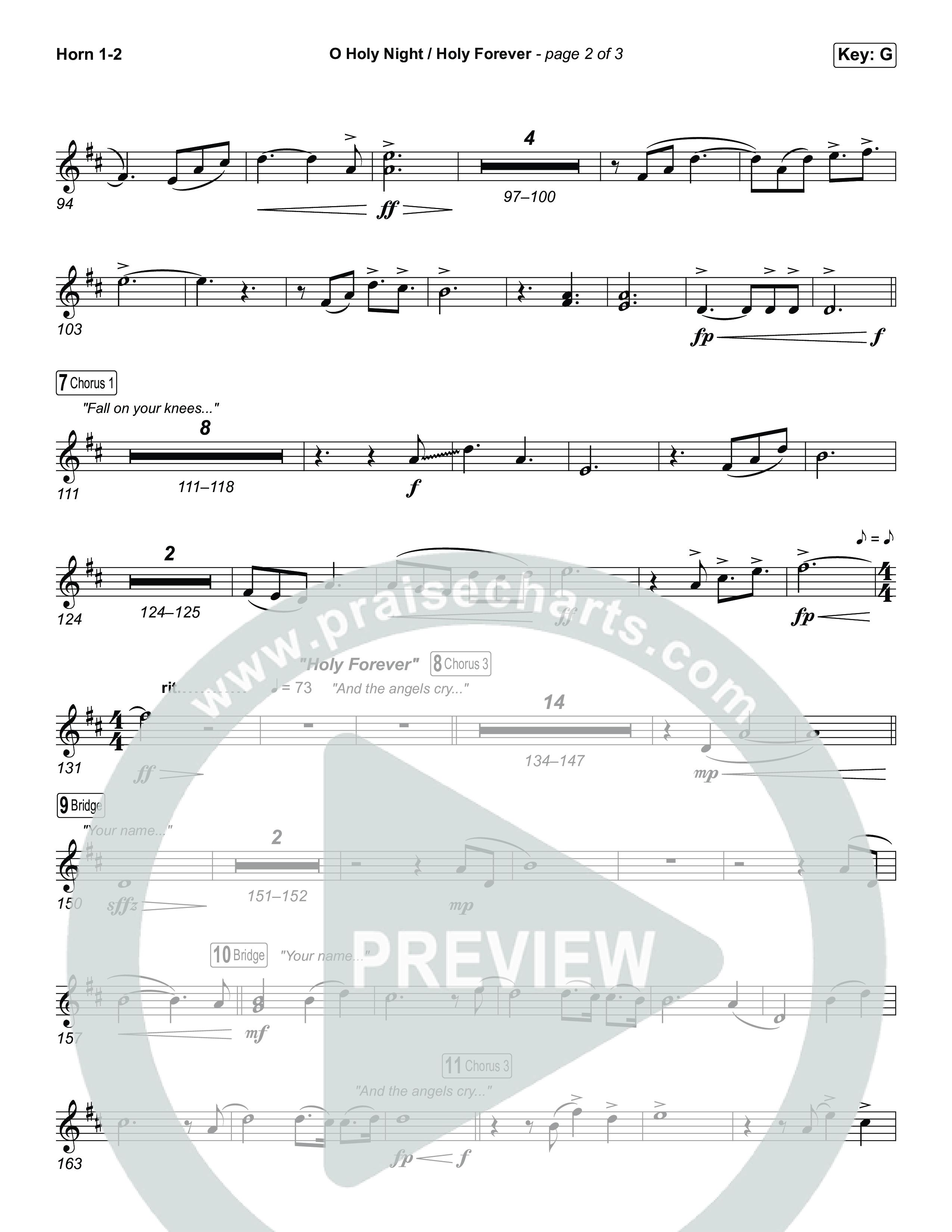 O Holy Night / Holy Forever (Unison/2-Part) Brass Pack (Bethel Music / Garett & Kate / Arr. Luke Gambill)