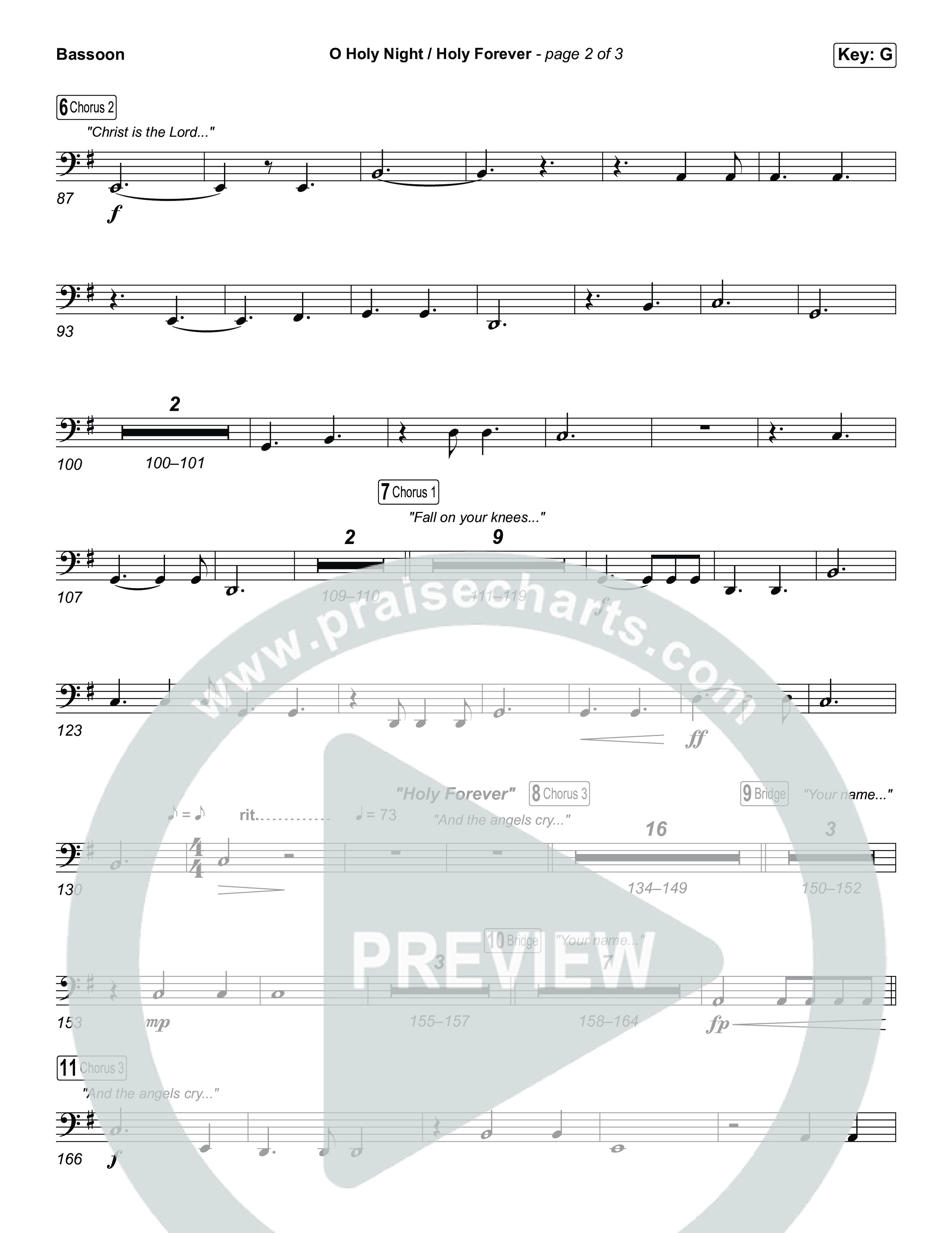 O Holy Night / Holy Forever (Sing It Now) Bassoon (Bethel Music / Garett & Kate / Arr. Luke Gambill)