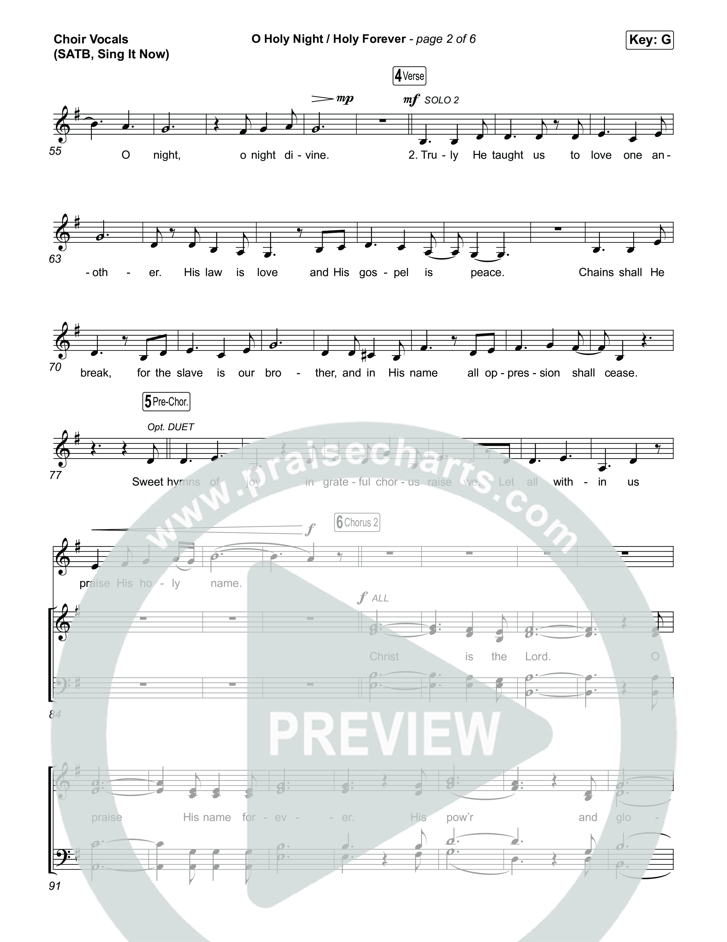 O Holy Night / Holy Forever (Sing It Now) Choir Sheet (SATB) (Bethel Music / Garett & Kate / Arr. Luke Gambill)