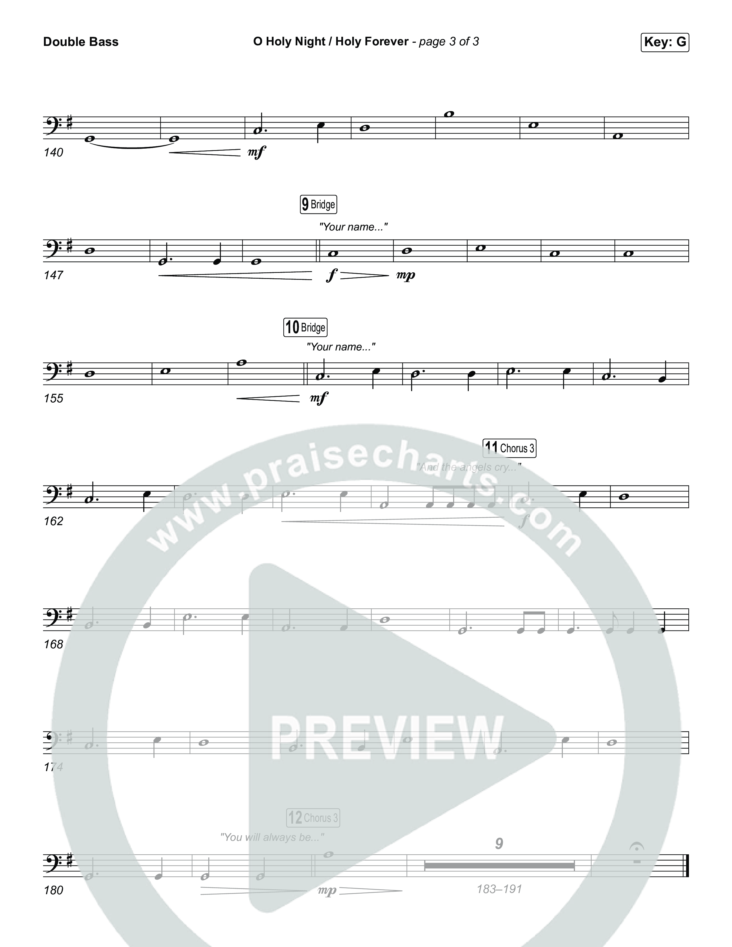 O Holy Night / Holy Forever (Sing It Now) Double Bass (Bethel Music / Garett & Kate / Arr. Luke Gambill)