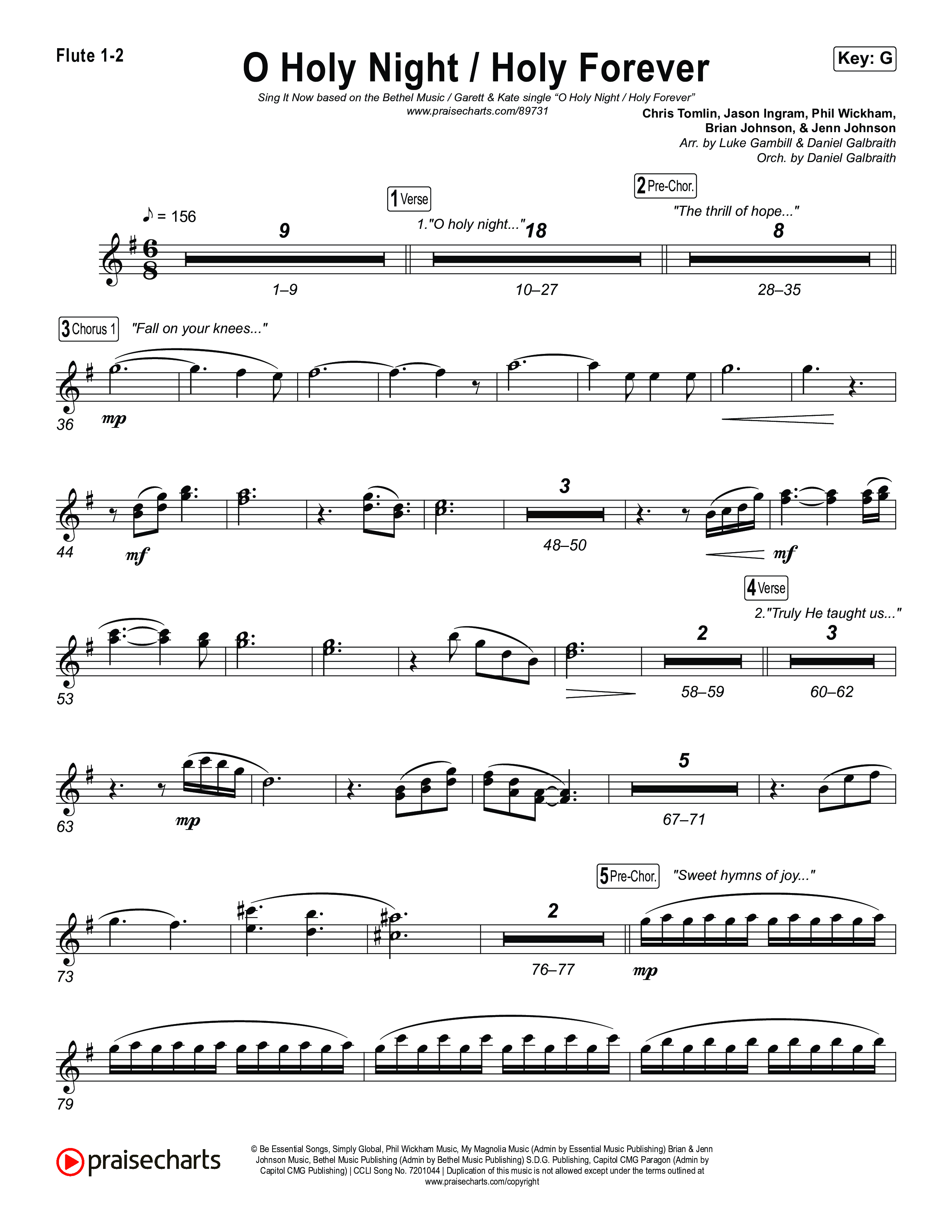 O Holy Night / Holy Forever (Sing It Now) Wind Pack (Bethel Music / Garett & Kate / Arr. Luke Gambill)