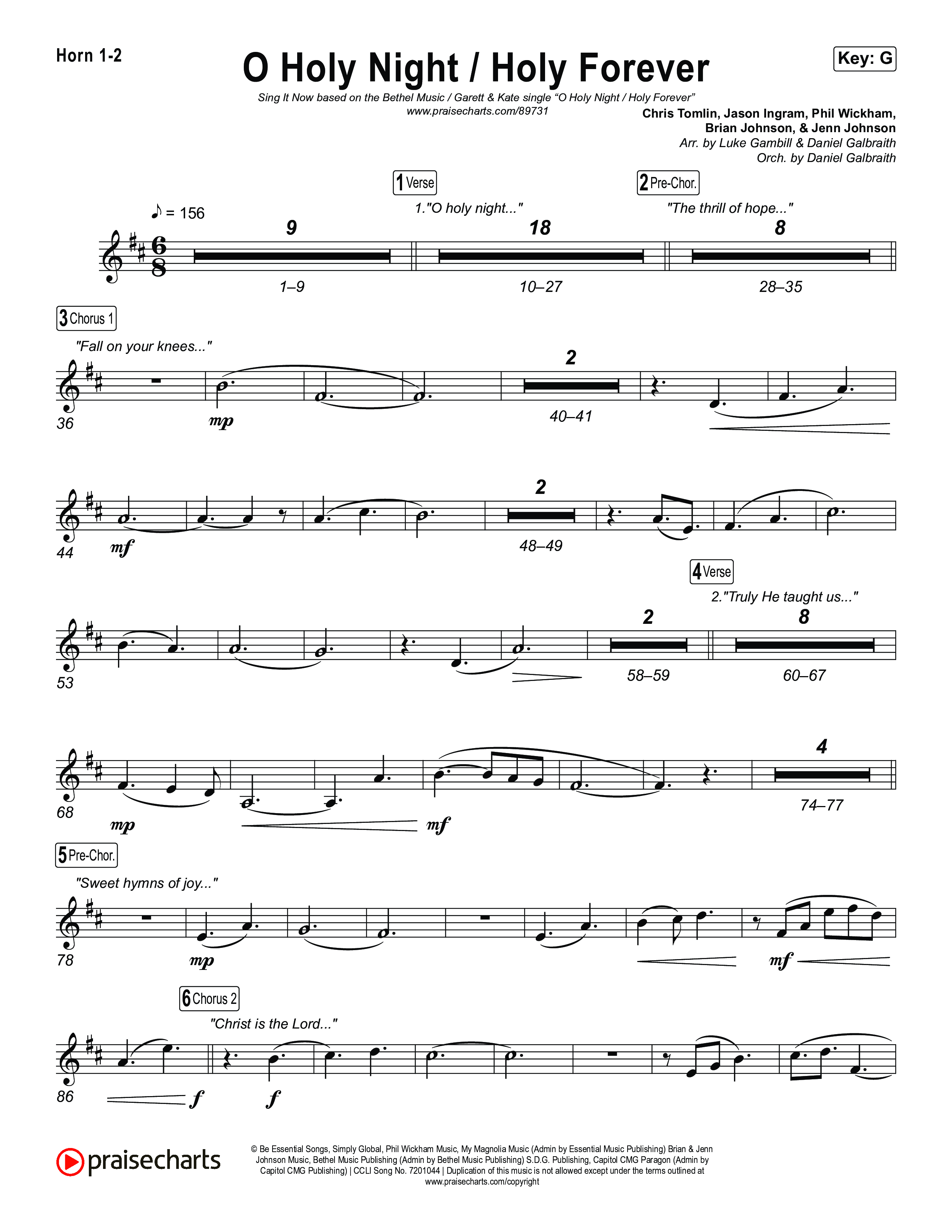 O Holy Night / Holy Forever (Sing It Now) Brass Pack (Bethel Music / Garett & Kate / Arr. Luke Gambill)