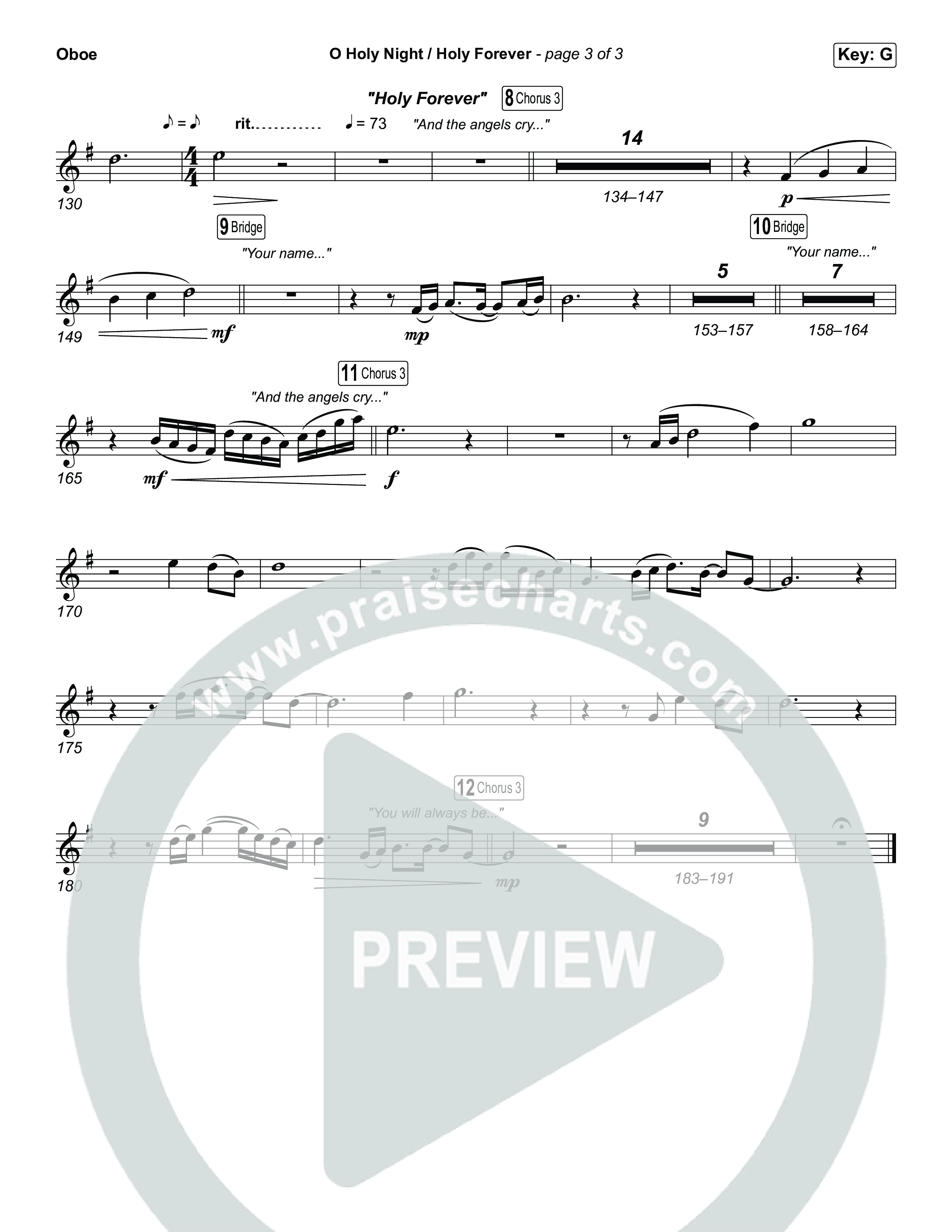 O Holy Night / Holy Forever (Sing It Now) Oboe (Bethel Music / Garett & Kate / Arr. Luke Gambill)