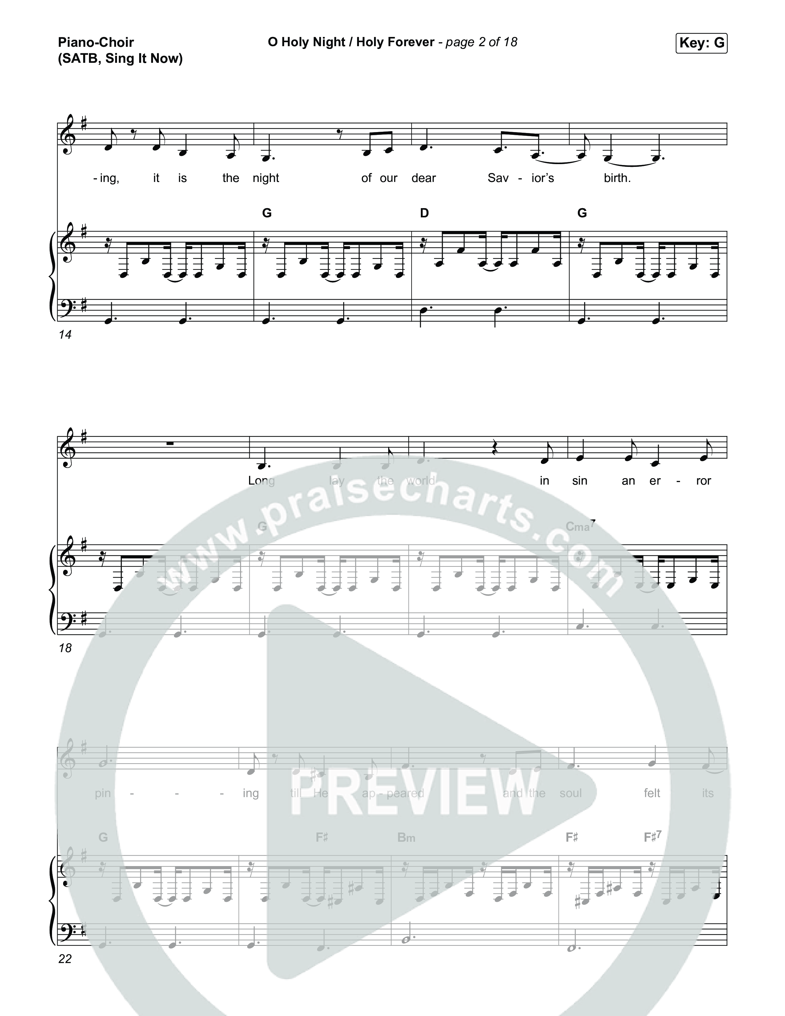 O Holy Night / Holy Forever (Sing It Now) Piano/Choir (SATB) (Bethel Music / Garett & Kate / Arr. Luke Gambill)