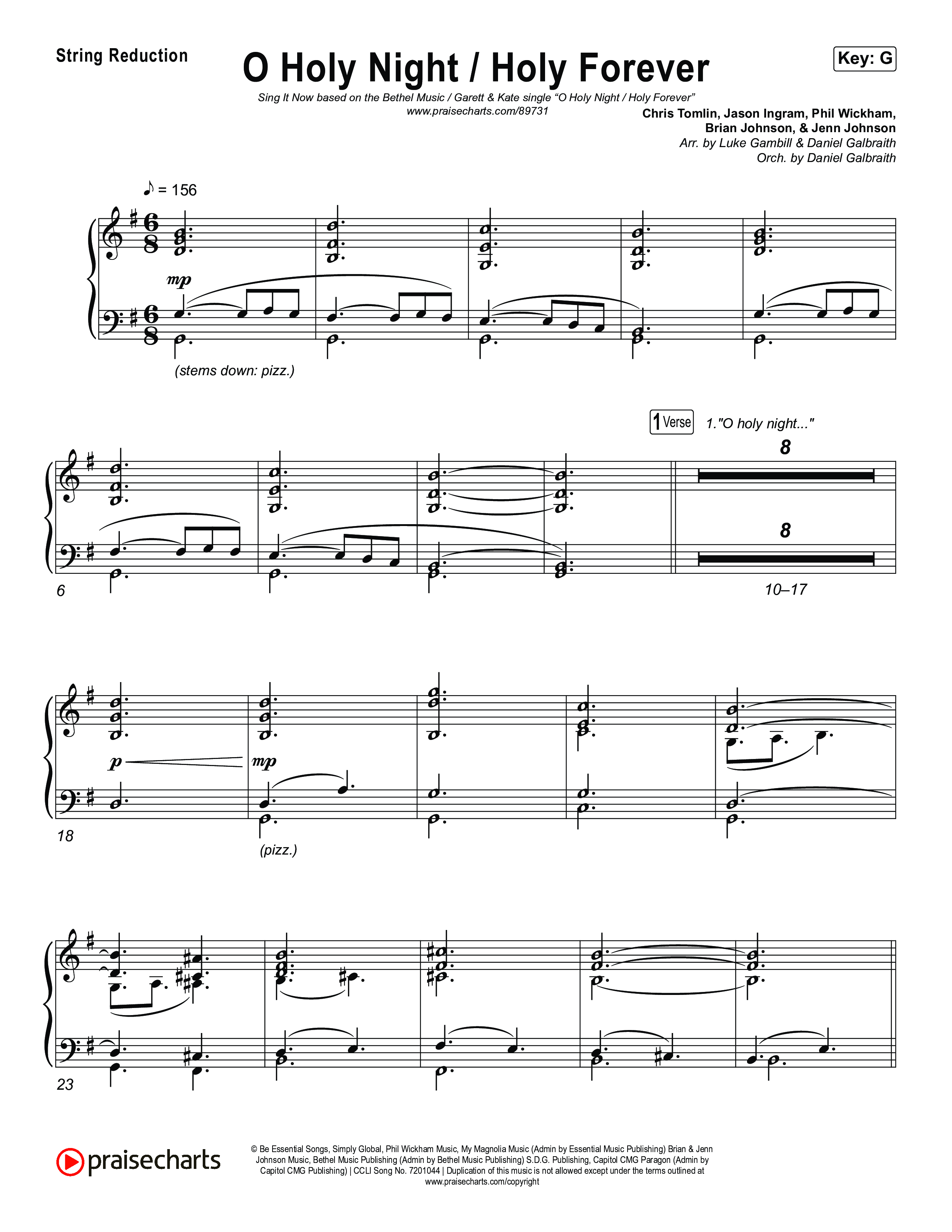 O Holy Night / Holy Forever (Sing It Now) String Reduction (Bethel Music / Garett & Kate / Arr. Luke Gambill)