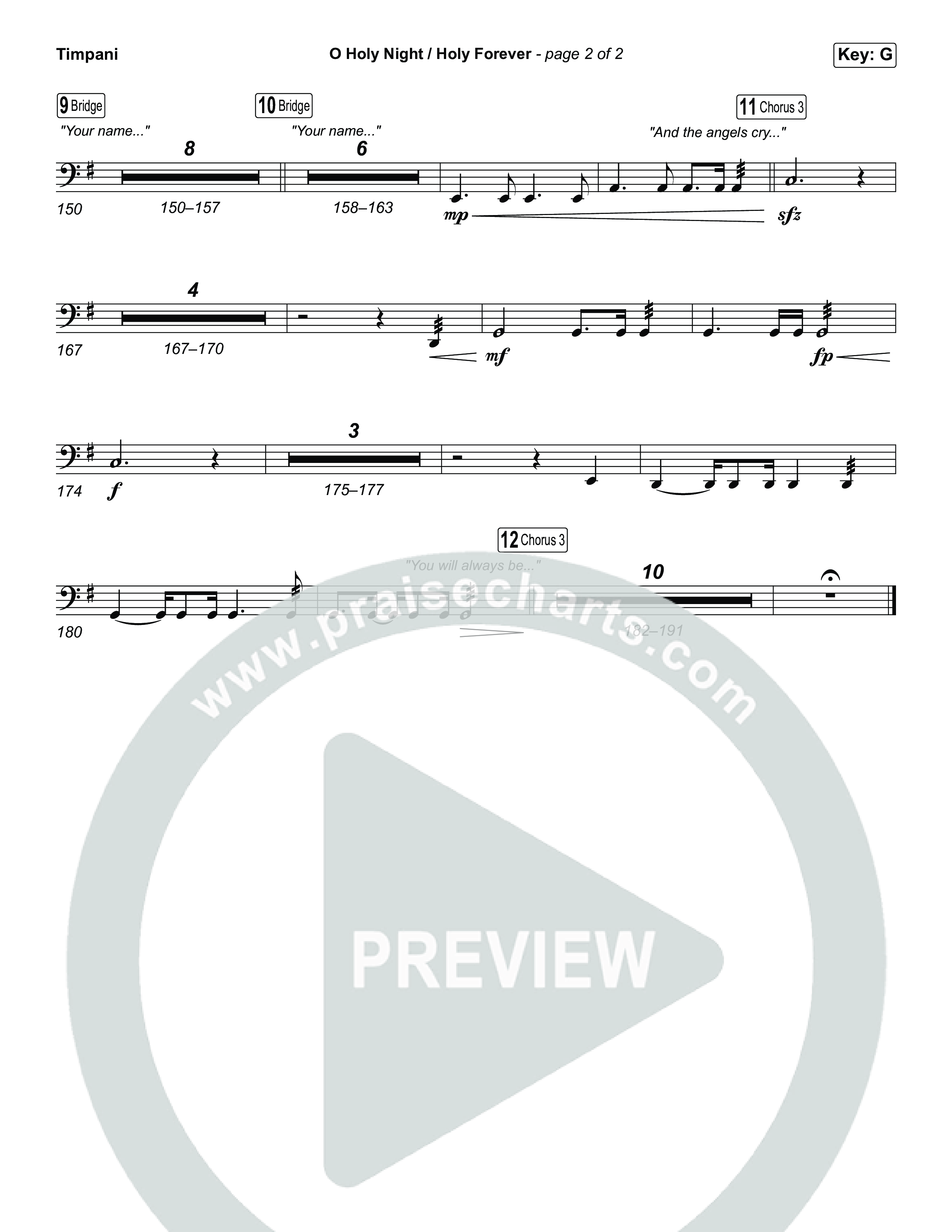 O Holy Night / Holy Forever (Sing It Now) Timpani (Bethel Music / Garett & Kate / Arr. Luke Gambill)