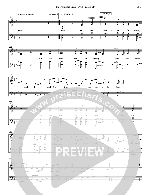 The Wonderful Cross Choir Vocals (SATB) (Chris Tomlin)